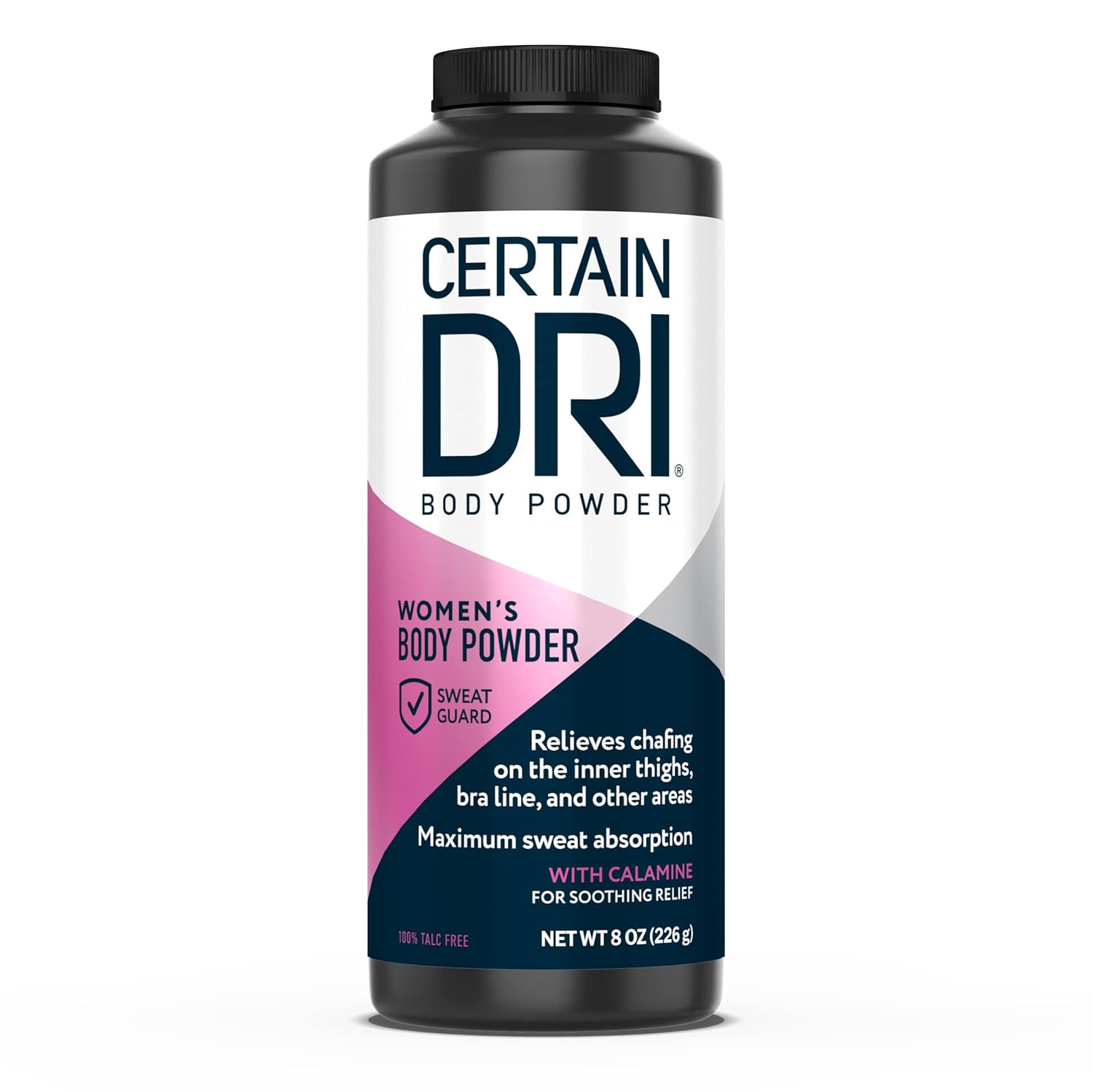 Certain Dri Women’s Body Powder – Talc-Free, Triple Action Sweat, Odor & Moisture Control – Anti-Chafing Calamine Formula – Doctor-Recommended for Sensitive Skin, (8 oz)