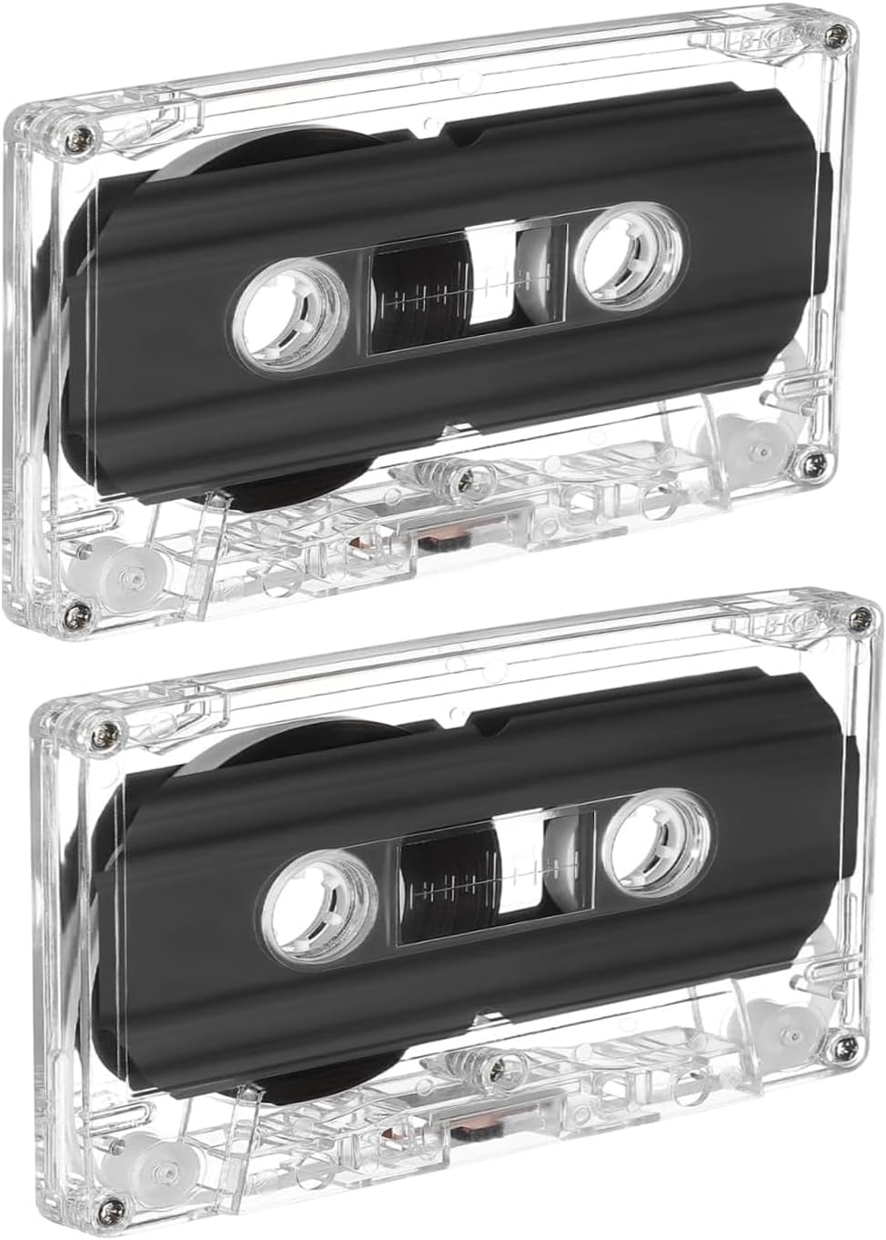 2 Pack Blank Cassette Tapes 60 Minutes Clear Audio Recording Tape with Plastic Storage Case for Music Speech Collectors