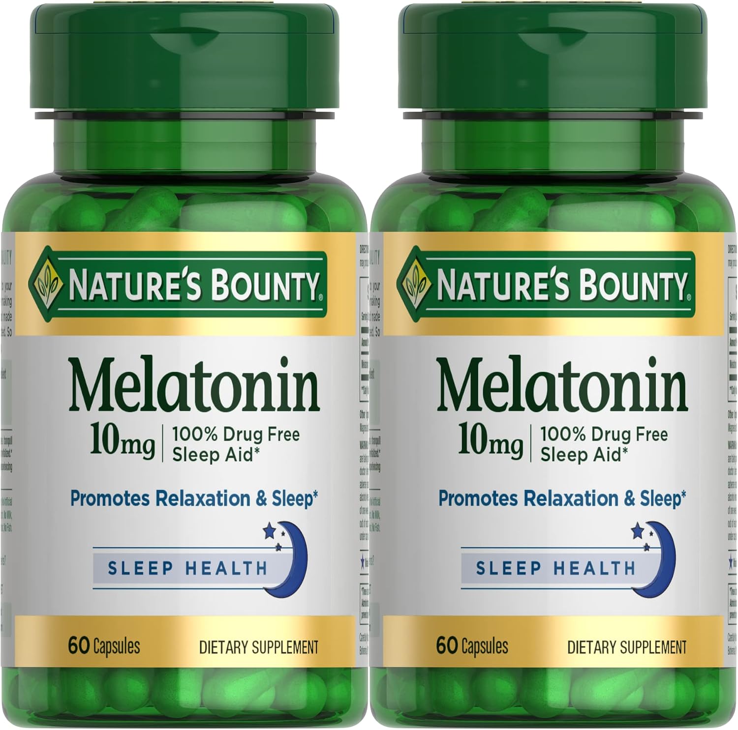 Melatonin by Nature's Bounty, 60 Count (Pack of 2)