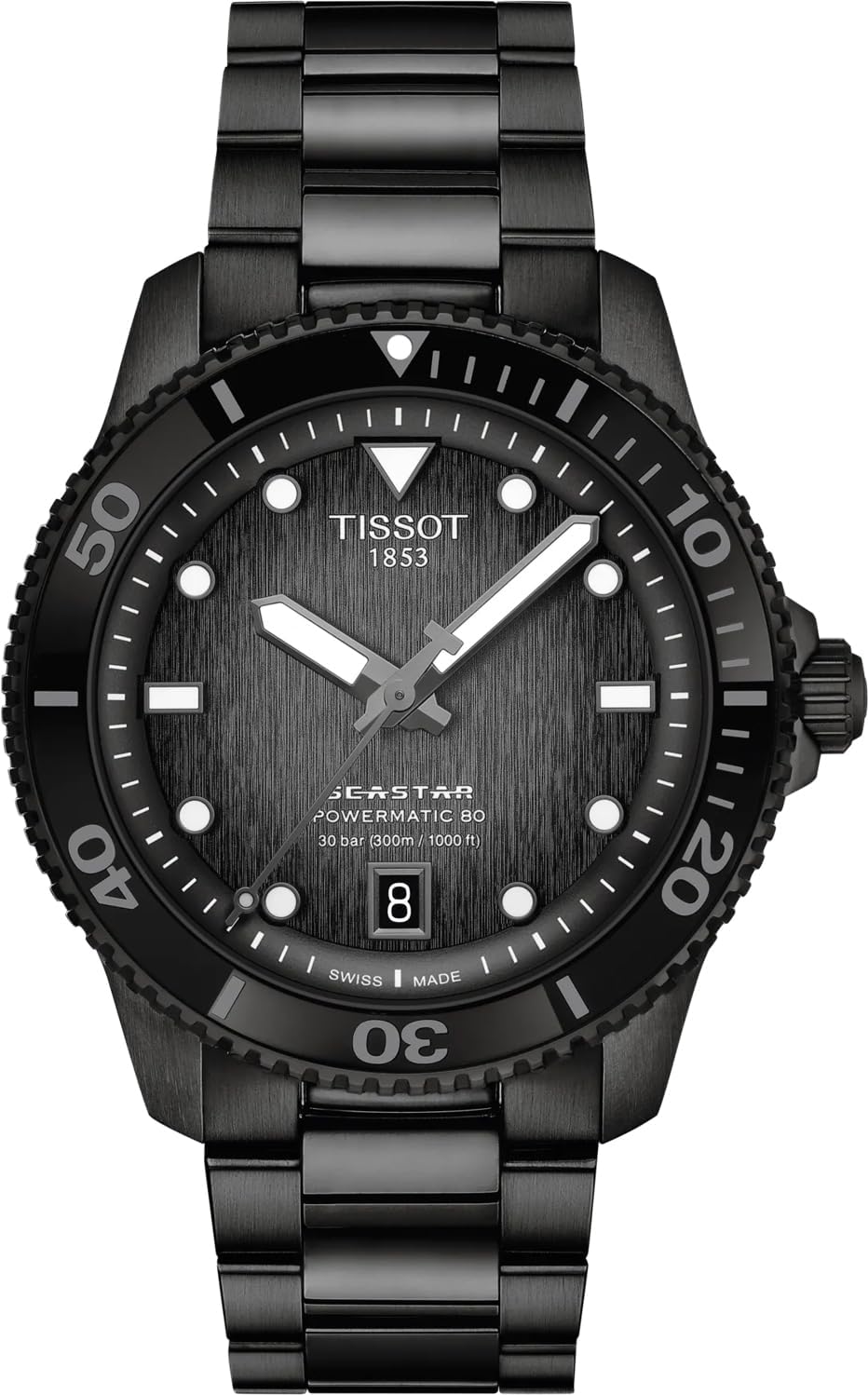 Tissot Seastar 1000 Powermatic 80 40mm, BLACK, Compact