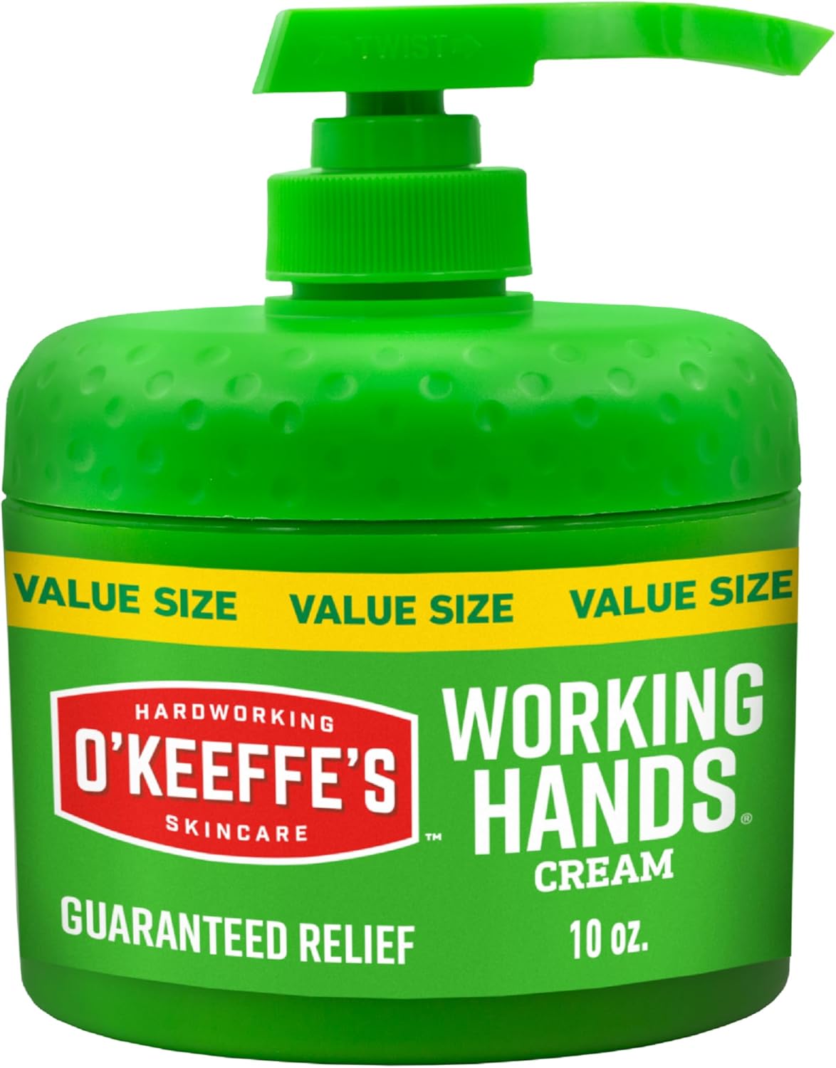 O'Keeffe's Working Hands Hand Cream in a Pumpable Jar for Extreme Dryness – 10oz Pump (1 Pack) - Repairing Skincare for Cracked, Dry Hands