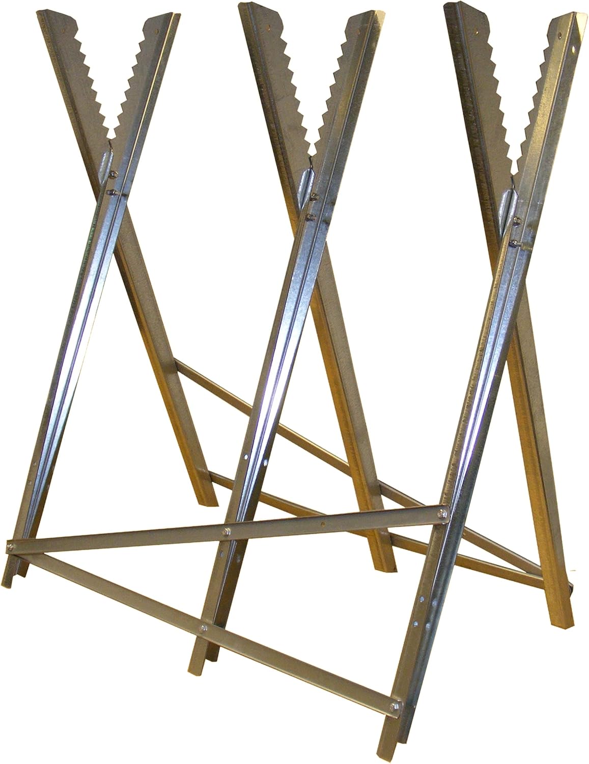 RocwooD Saw Horse Sawhorse Heavy Duty Metal Steel Foldable Adjustable Chainsaw Cutting Log Wood Stand Trestle Workmate Logging Sawing Forestry Workshop
