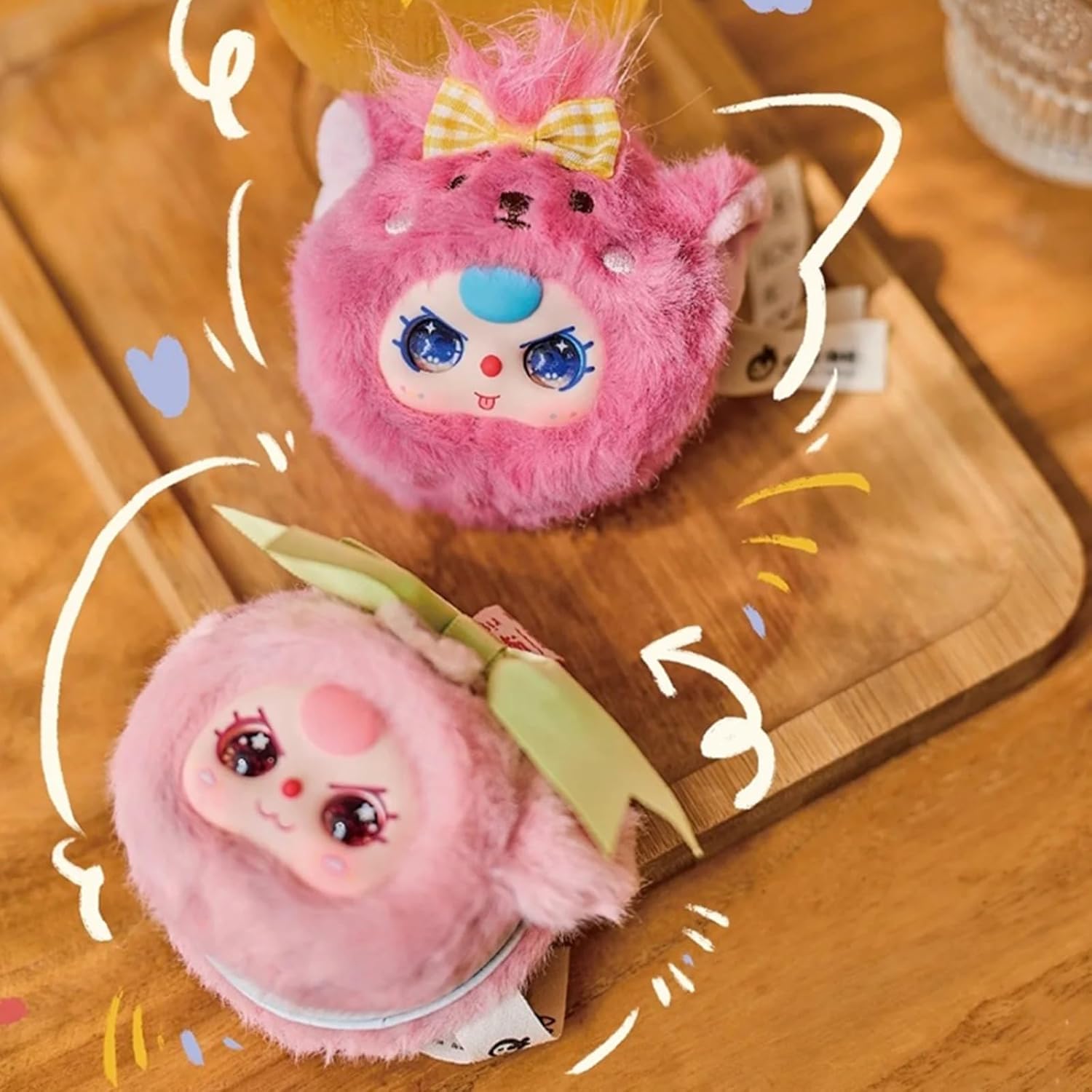 Baby Three Vanity Mirror Series Box Plush Toy Doll Makeup Mirror, Ornament Mystery Box Bag Pendant Birthday Toy Gifts(Random 1PC)