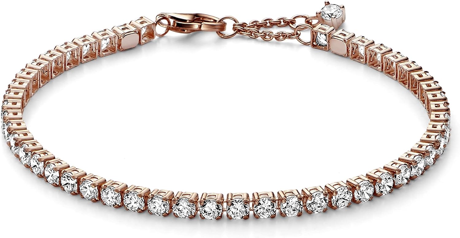 Pandora Timeless 14k Rose gold-plated Sparkling Tennis bracelet with clear cubic zirconia