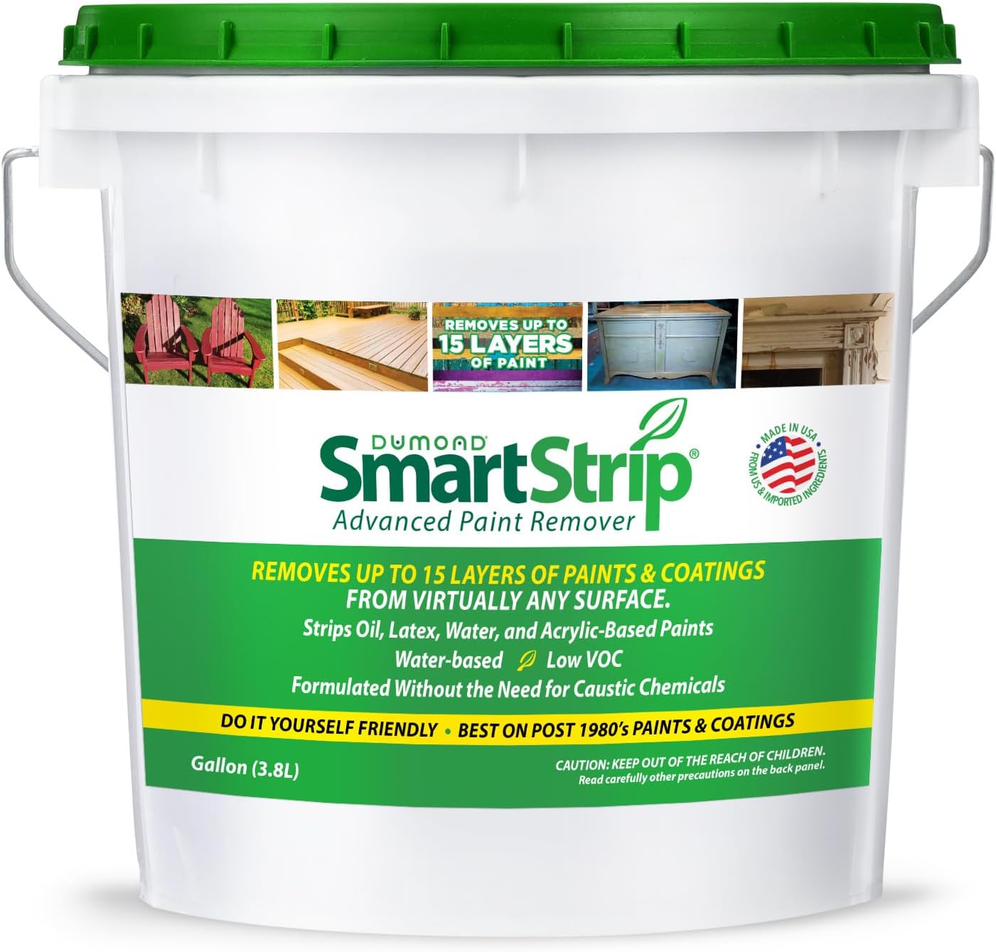 Smart Strip Advanced Paint Remover - for Removal of Acrylic, Latex, Oil, & Water-Based Coatings - Non-Caustic Formula - Indoor/Outdoor - Contractor & DIY Friendly - 1 Gallon