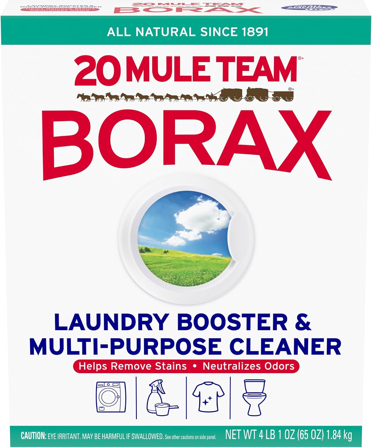 Borax 20 Mule Team Detergent Booster, 65 Oz.