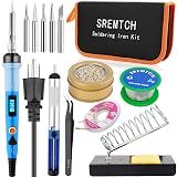 Electronics Soldering Iron Kit - 80W Digital LCD Solder Gun with ON/OFF Switch Adjustable Temperature Controlled and Fast Heating Thermostatic Design Welding Tools for DIY Welding Circuit Board (80W)