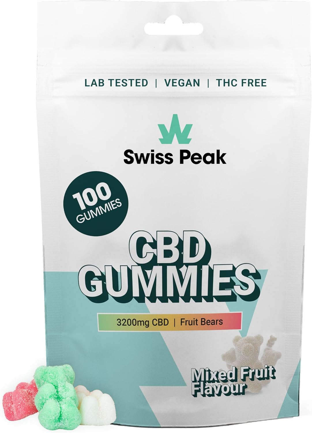 Swiss Peak CBD, 3200mg CBD Gummy Bears, 100 Gummies