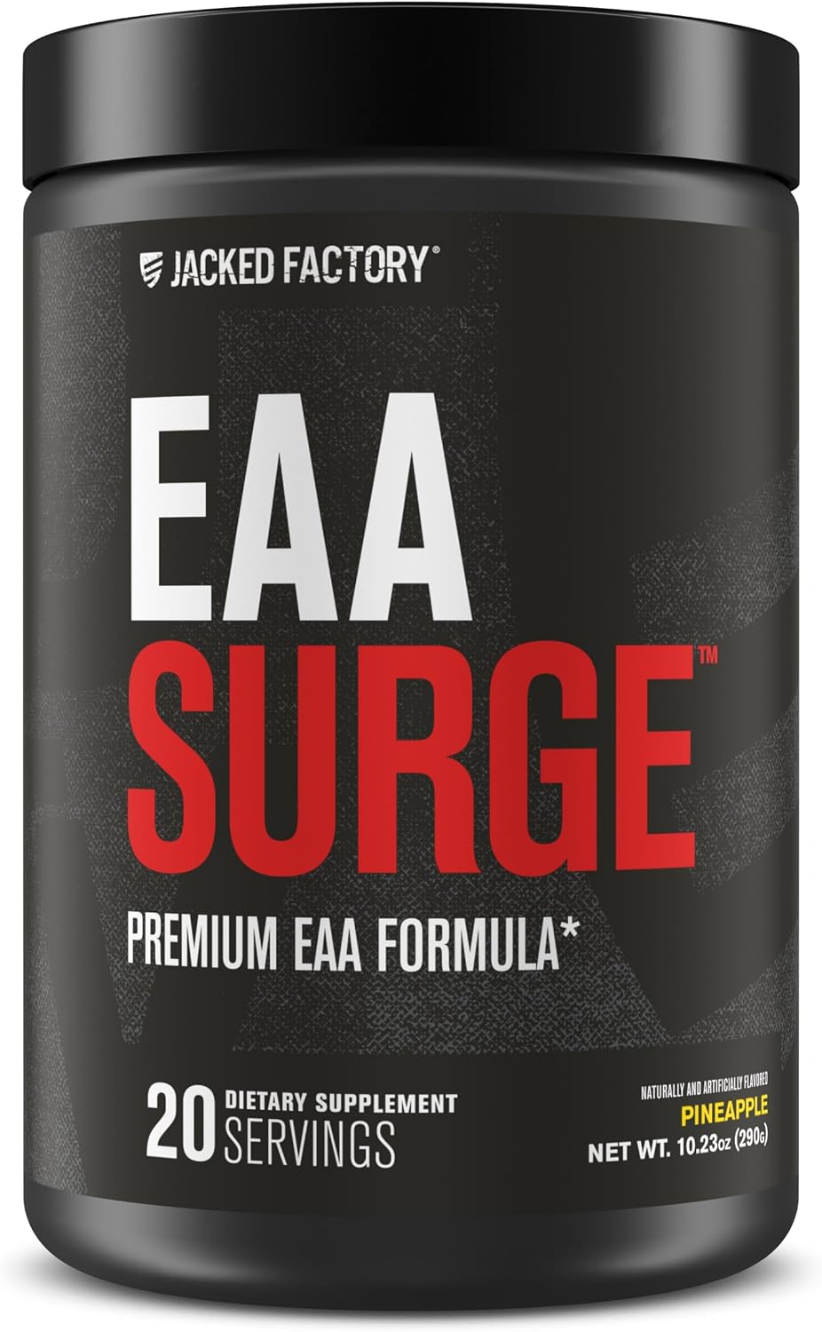Jacked Factory EAA Surge Essential Amino Acids Powder - EAAS & BCAA Intra Workout Supplement w/L-Citrulline, Taurine, & More for Muscle Building, Strength, Endurance, Recovery - Pineapple, 20sv