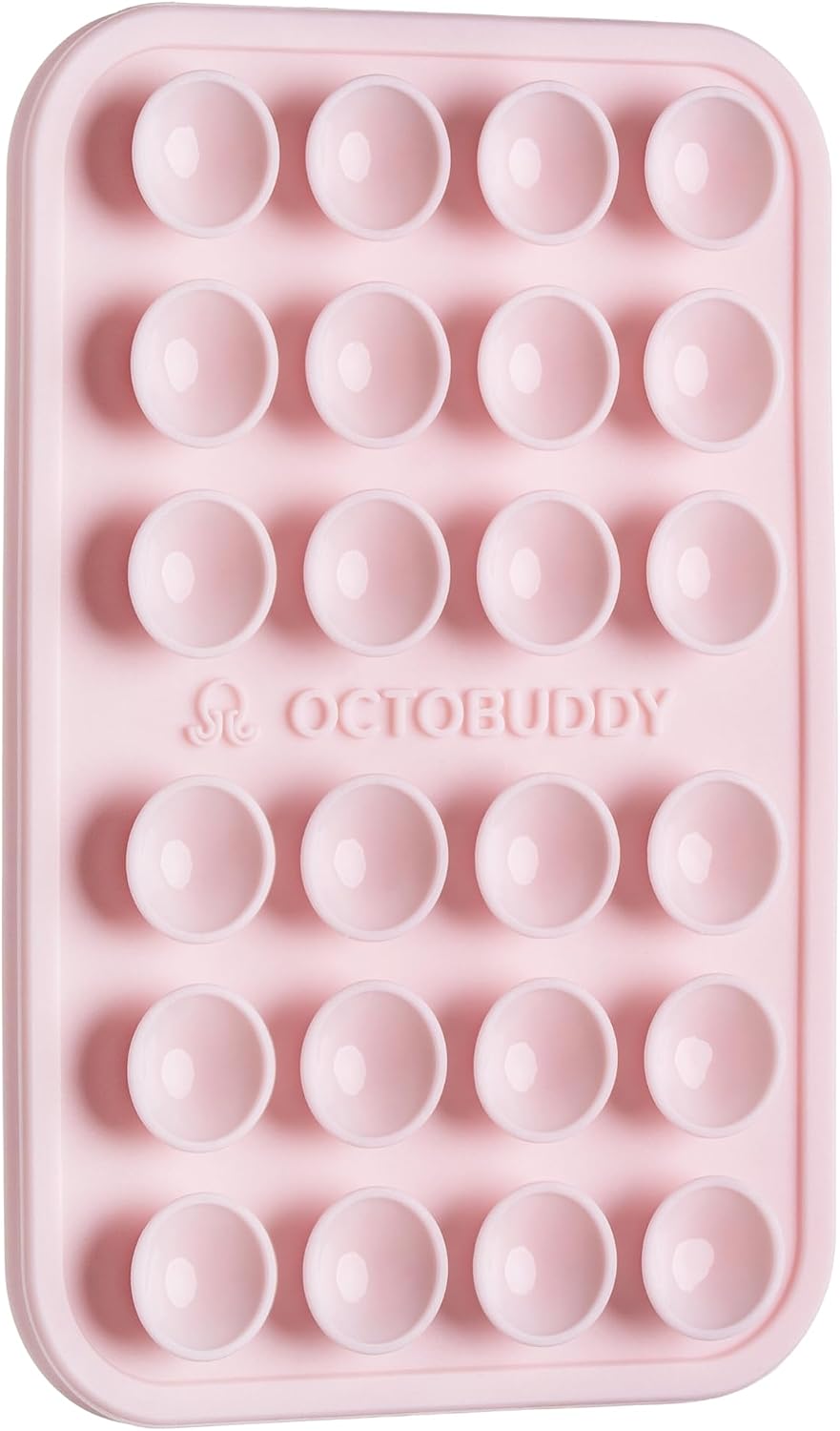 OCTOBUDDY Classic - Silicone Suction Phone Case Adhesive Mount - Hands-Free, Strong Grip Holder for Selfies and Videos - iPhone and Android Compatible - 2.25″ x 3.25″, Chalk Pink