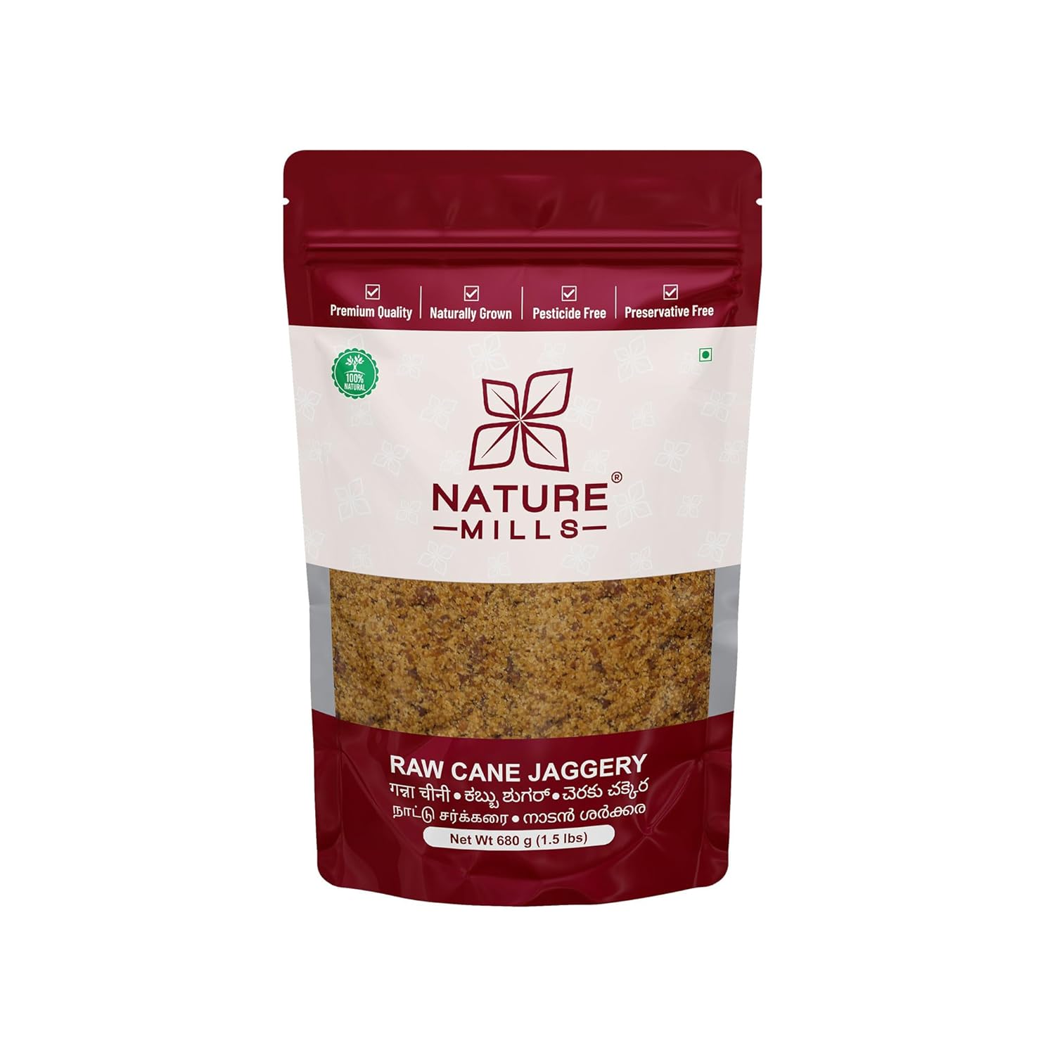 NatureMills Raw Cane Jaggery 1.5 lb(680g), Powdered Natural Cane Sugar