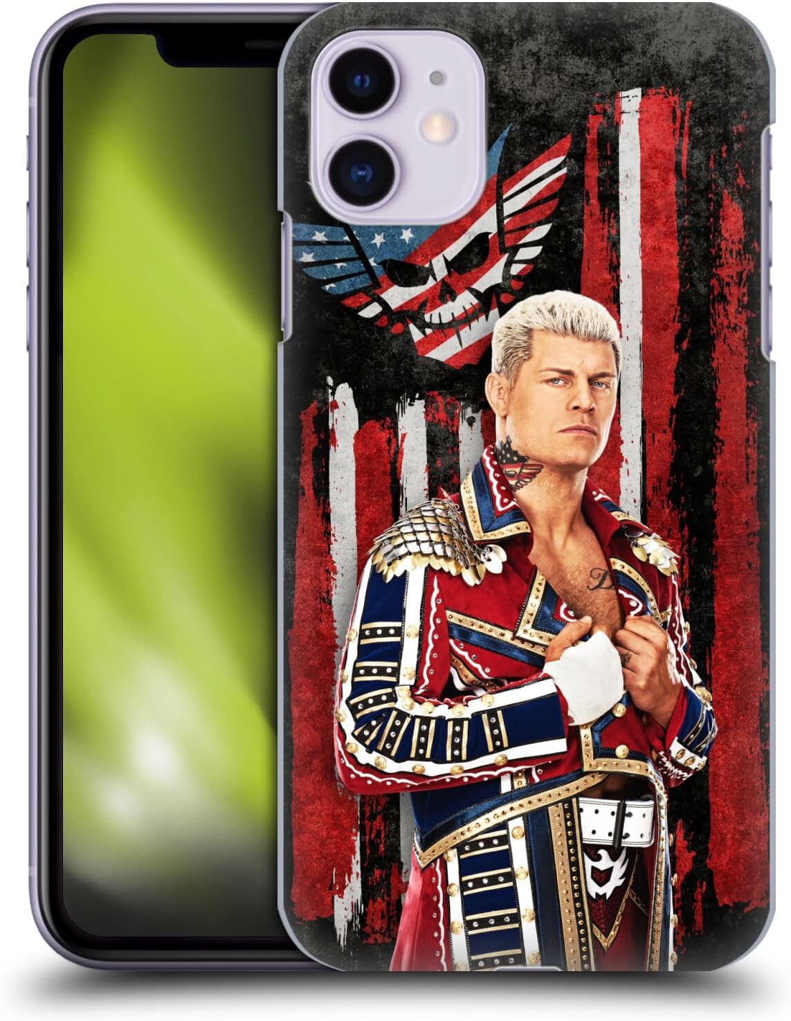 Head Case Designs Officially Licensed WWE American Nightmare Flag Cody Rhodes Hard Back Case Compatible With Apple iPhone 11