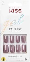 KISS Gel Fantasy Press On Nails, Nail glue included, 'Temporary Feels', Gray, Short Size, Squoval Shape, Includes 28 Nails, 2g Glue, 1 Manicure Stick, 1 Mini file