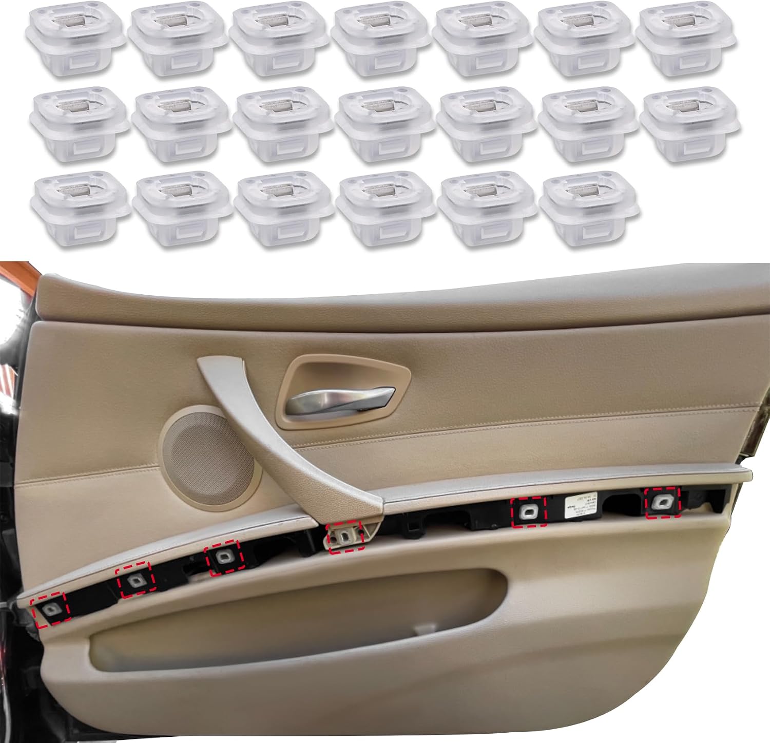 20PCS Interior Trim Moulding Door Retainer Trim Finisher Clips, Door Panel Clips, Car Trim Panel Clip Accessories Compatible with E46 E90 323i 325i M3 X5, Replace OEM #07149158194 51418215806