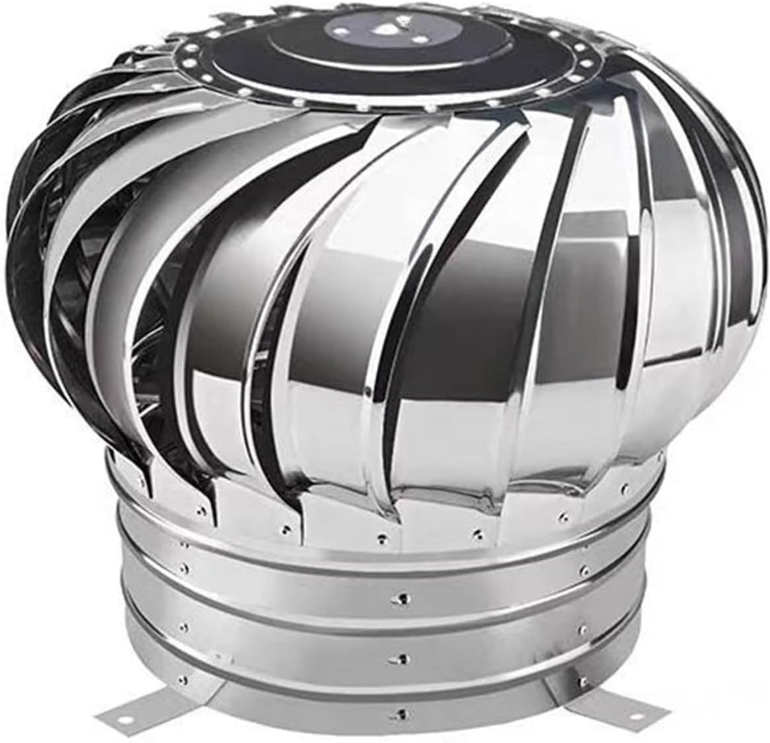 Roof Wind,Stainless Steel Turbine Ventilator Vents 4 8 10 12In Roof Ventilator, Galvanized Steel All Weather Roof Vent, Unpowered Rotation, for Houses Factory Attic Farm (Size : 110mm/4.3in)