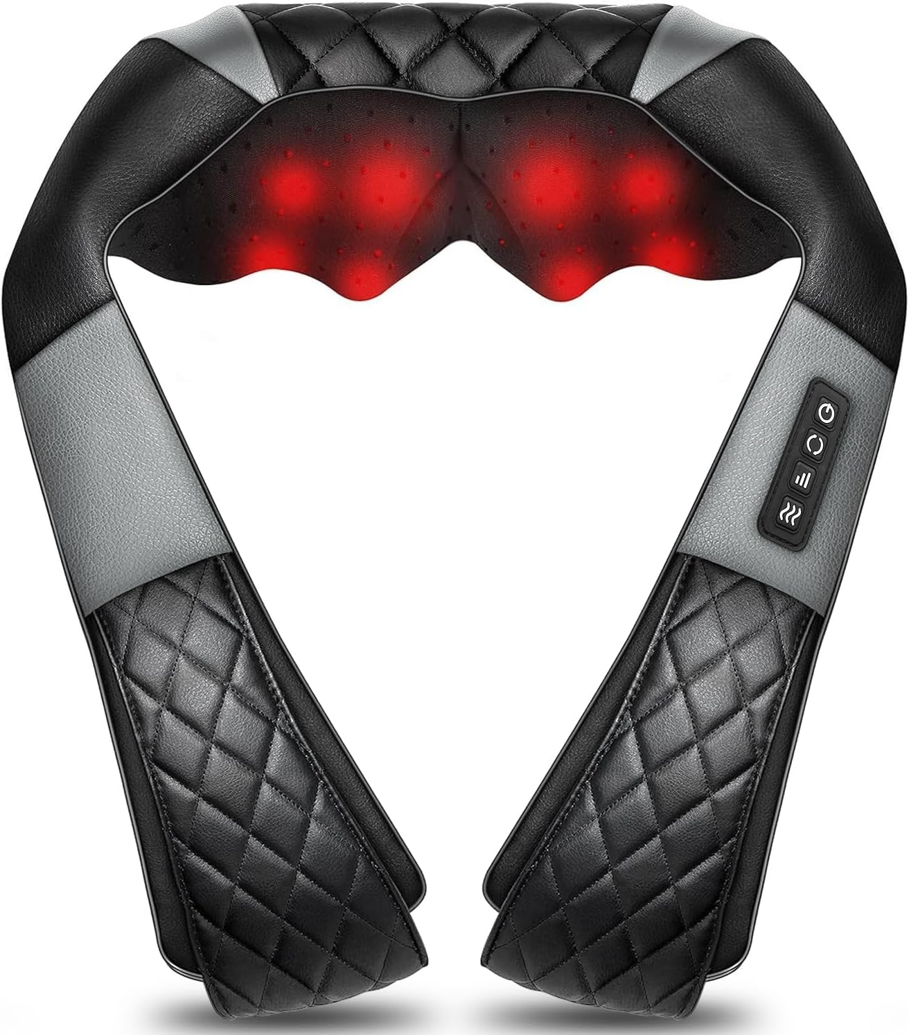 WOQQW Shiatsu Back Shouder and Neck Massager with Heat - Gifts for Women/Men/Mum/Dad - Electric Deep Tissue 4D Kneading Massager for Back, Neck and Shouer Pain Relief, Use at Home, Office, Car