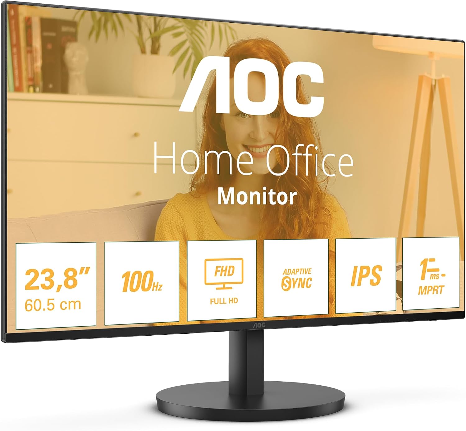 AOC 24B3HA2 - 24 Inch FHD monitor, IPS, 100Hz, 1ms, Ultra Narrow Boarder, FlickerFree, Adaptive Sync (1920 x 1080 250 cd/m HDMI 1.4 / DP 1.4)