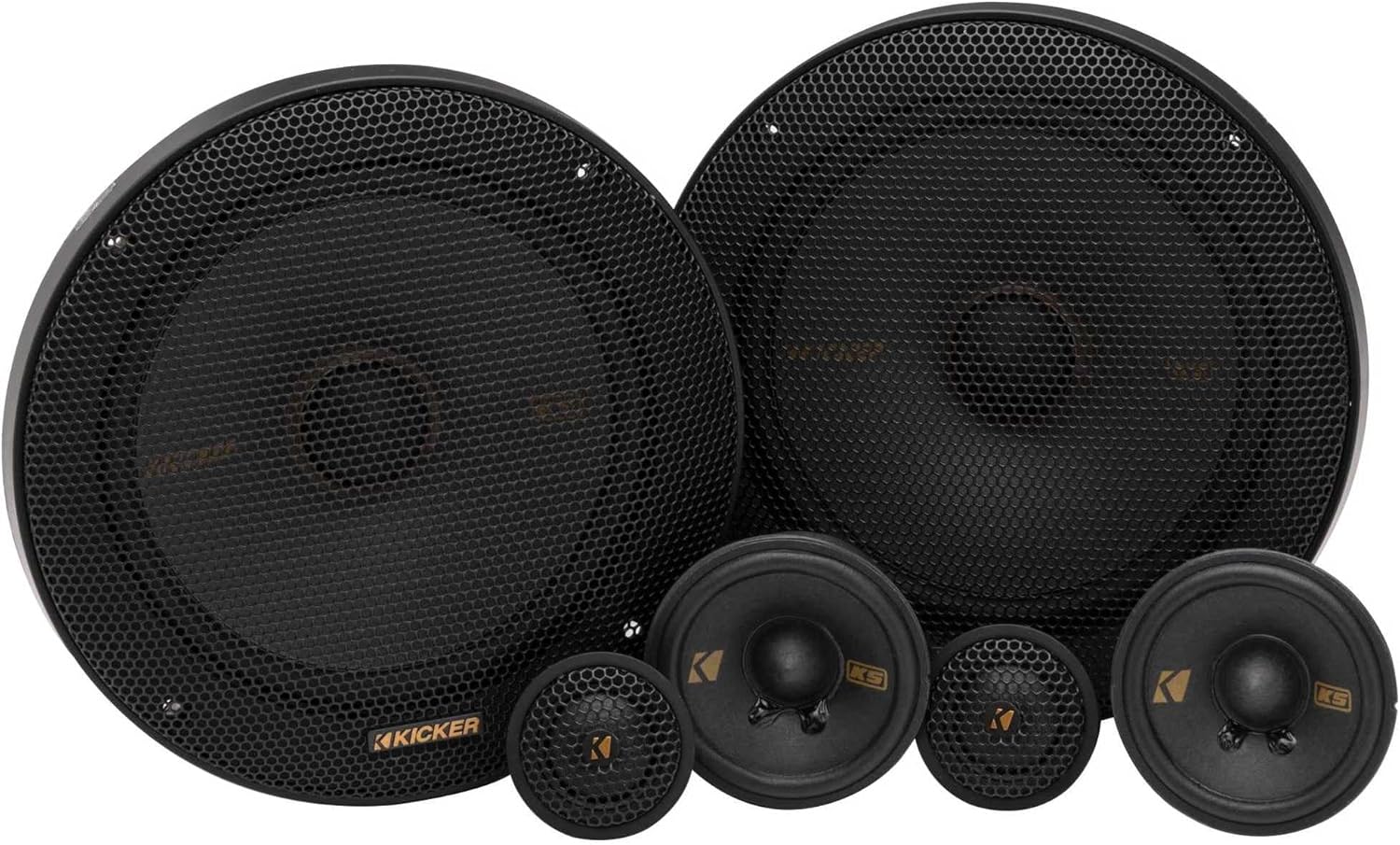 KICKER 51KSS365 KS-Series 6.5" Woofer, 2.75" Midrange and 1" Tweeter, 3-Way Component System, 4-Ohm, Pair