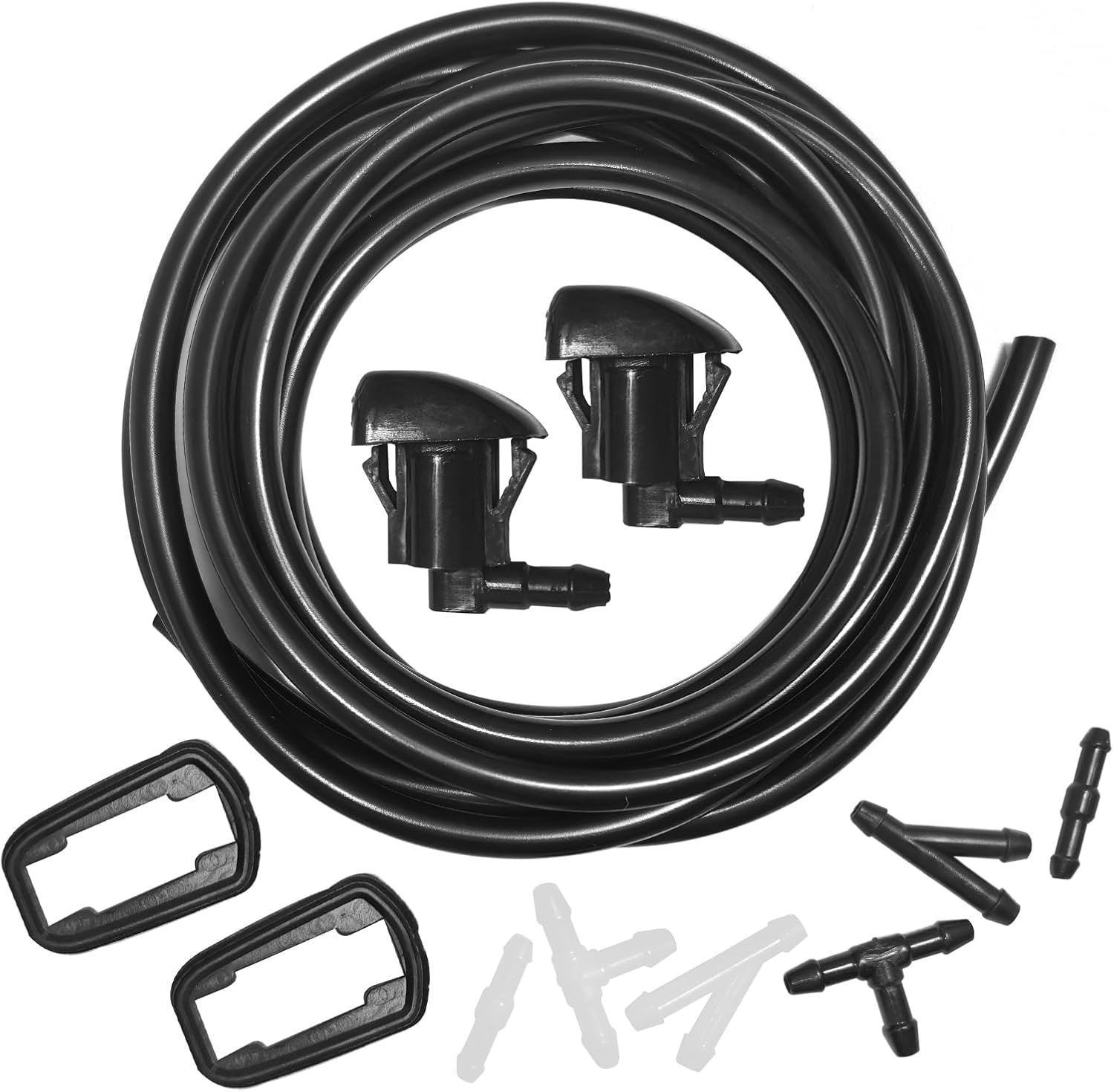 Front Windshield Washer Nozzles Kit for GMC Acadia 07-17, Traverse 09-14, Malibu 08-12, Enclave 08-17, SRX 10-16 15247800, 25823360 Wiper Spray Washer Jet with 3M Fluid Hose & 6 Connectors