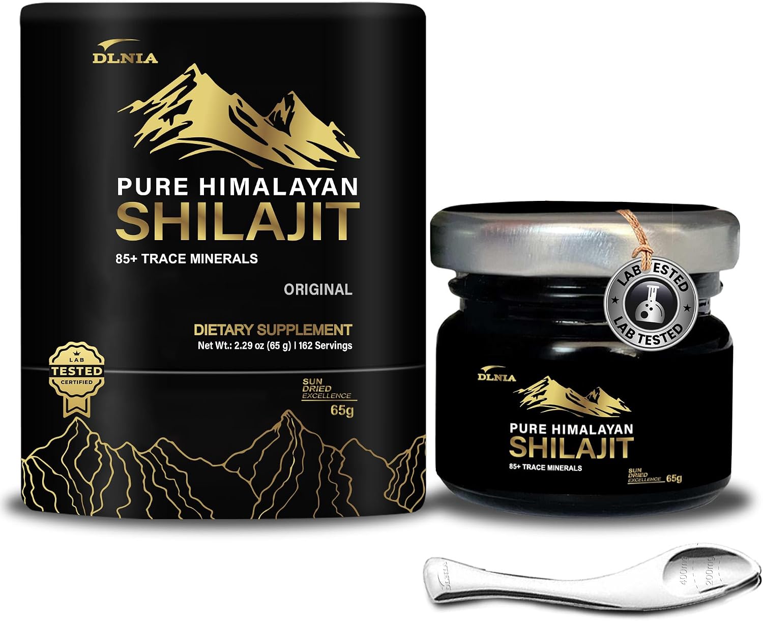 Shilajit Pure Himalayan Organic Shilajit Resin Supplement- Gold+ Grade with 85+ Trace Minerals with 75% Fulvic Acid, Overall Energy & Immune Support, Pure Shilajit for Men & Women, 65g
