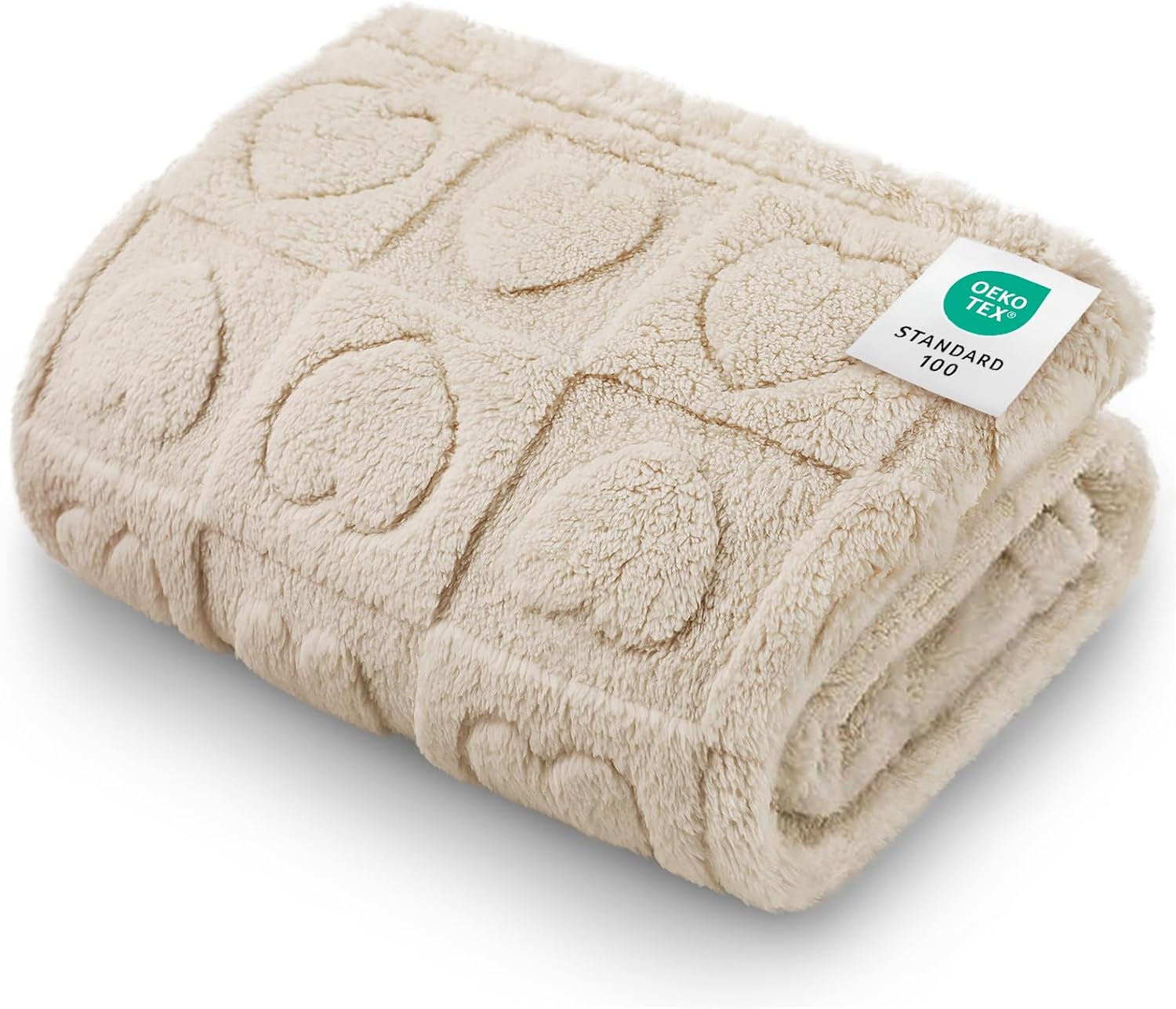 Luciphia Small Dog Blanket Washable Pet Bed Cover Soft Fluffy Puppy Blanket with Premium Fleece 300GSM Cozy Calming Cat Blankets for Indoor Cats Beige 30x20 inch