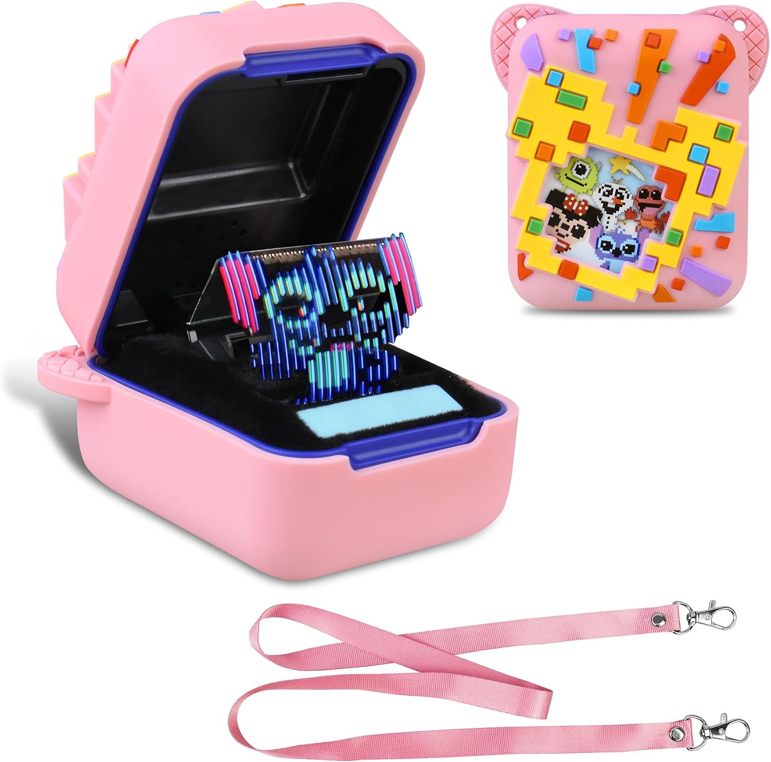 BOVKE Silicone Cover Case for Bitzee Disney Interactive Toy with 30 Characters Inside, Bitzee Disney Digital Pet Protective Skin Sleeve for Bitzee Virtual Electronic Pets Kids Disney Toys, Pink