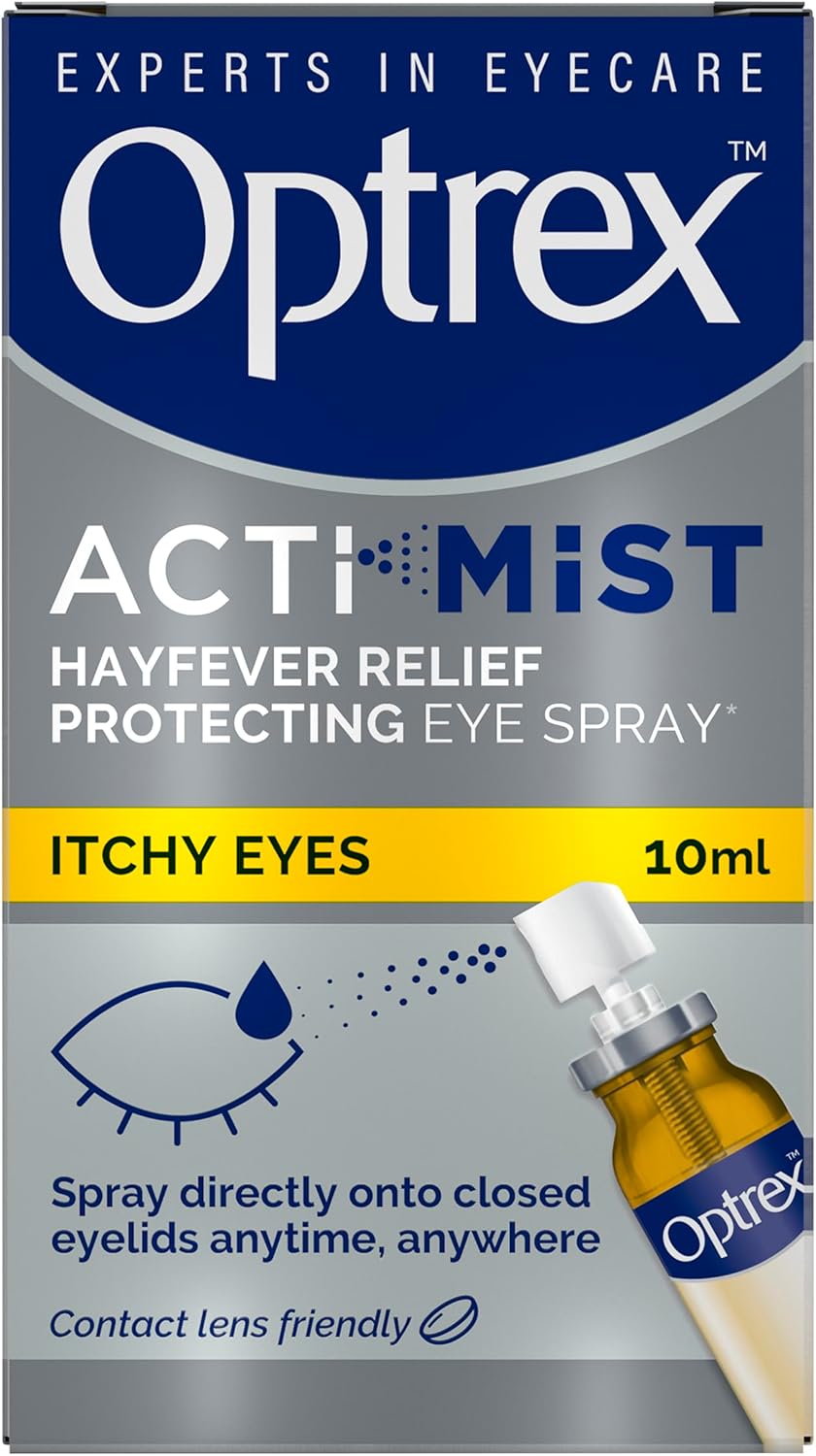 Optrex Actimist 10 ml Eye Spray - Fast, Long-Lasting Relief For Itchy, Watery, Dry Eyes, Irritations, Inflammations, Anti-Allergy Eyelid Cleanser