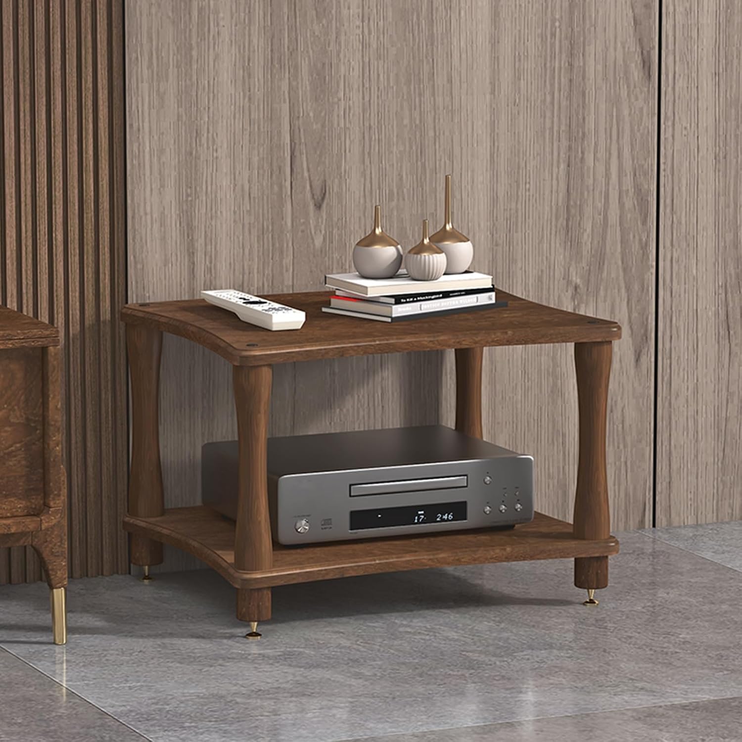 AV Media Stand - Audio Visual Shelving Cabinet for Gaming & Stereo - Stylish Multi-functional Storage Rack for Record Player and Audio Equipment