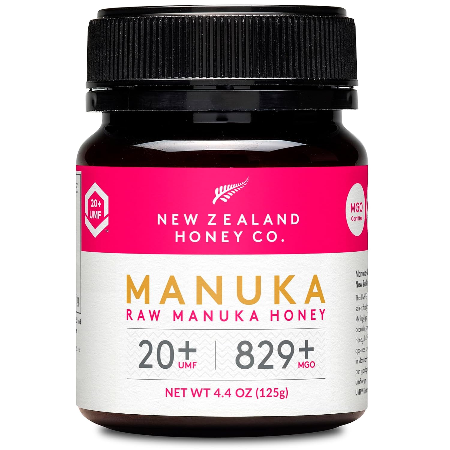New Zealand Honey Co. Raw Manuka Honey UMF 20+ / MGO 829+ | UMF Certified | 4.4oz | Raw Honey