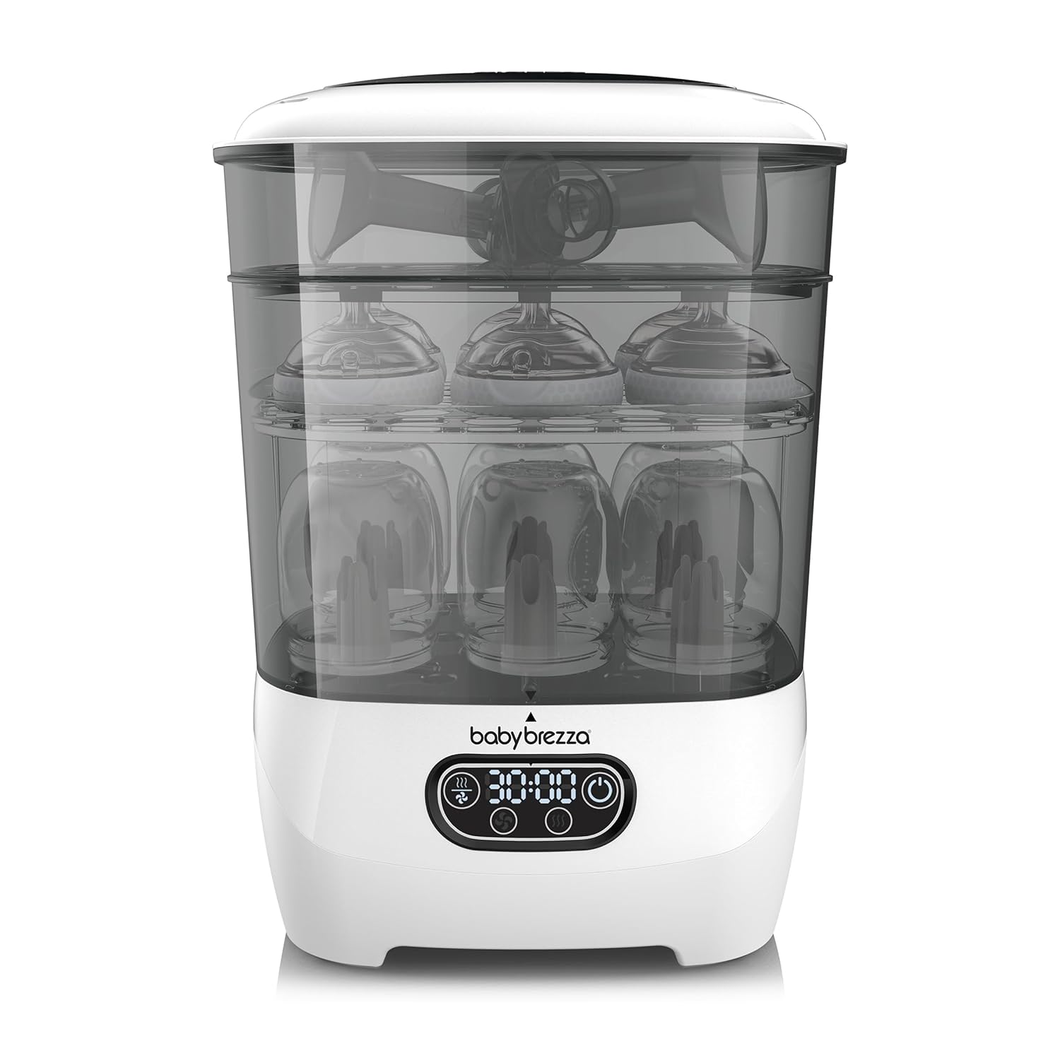 Baby Brezza Bottle Sterilizer and Dryer Advanced – 33% Faster - Largest Capacity Steam Sanitizer - Universal Sterilization Machine for All Bottles + Pump Parts - HEPA Air Filter