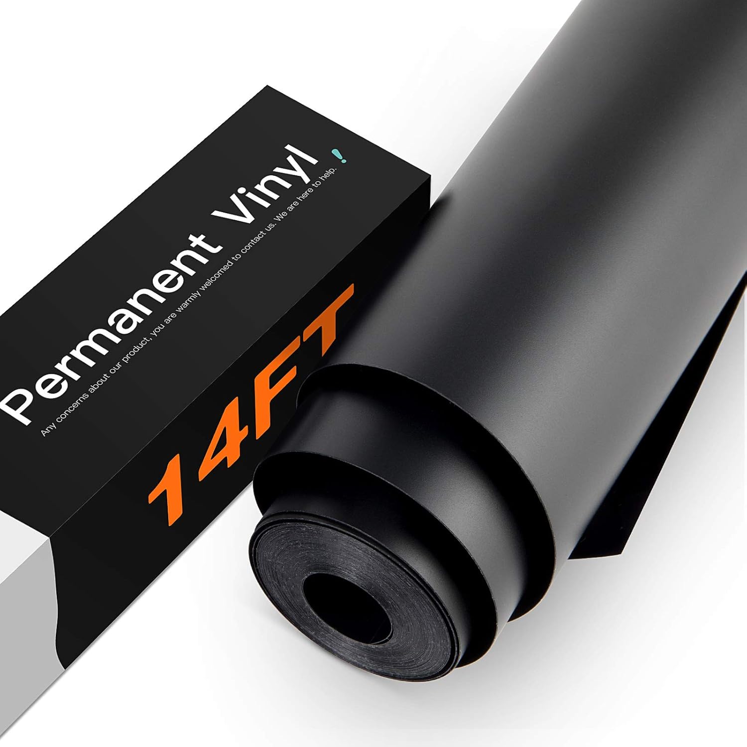 HTVRONT Black Vinyl - 12" x 14 FT Adhesive Vinyl Roll for Cricut, Silhouette, Cameo Cutters, Signs, Scrapbooking, Craft, Die Cutters (Matte Black)