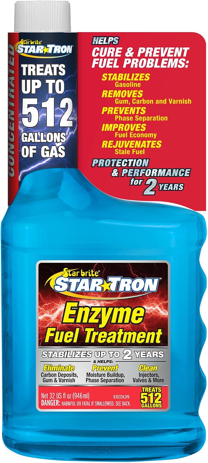 STAR BRITE Star Tron Enzyme Fuel Treatment - Concentrated Formula 32 Fl. Oz. – Treats up to 512 Gallons - Fuel Stabilizer & Treatment, Gasoline Stabilizer, Star Tron Marine Enzyme Fuel Treatment
