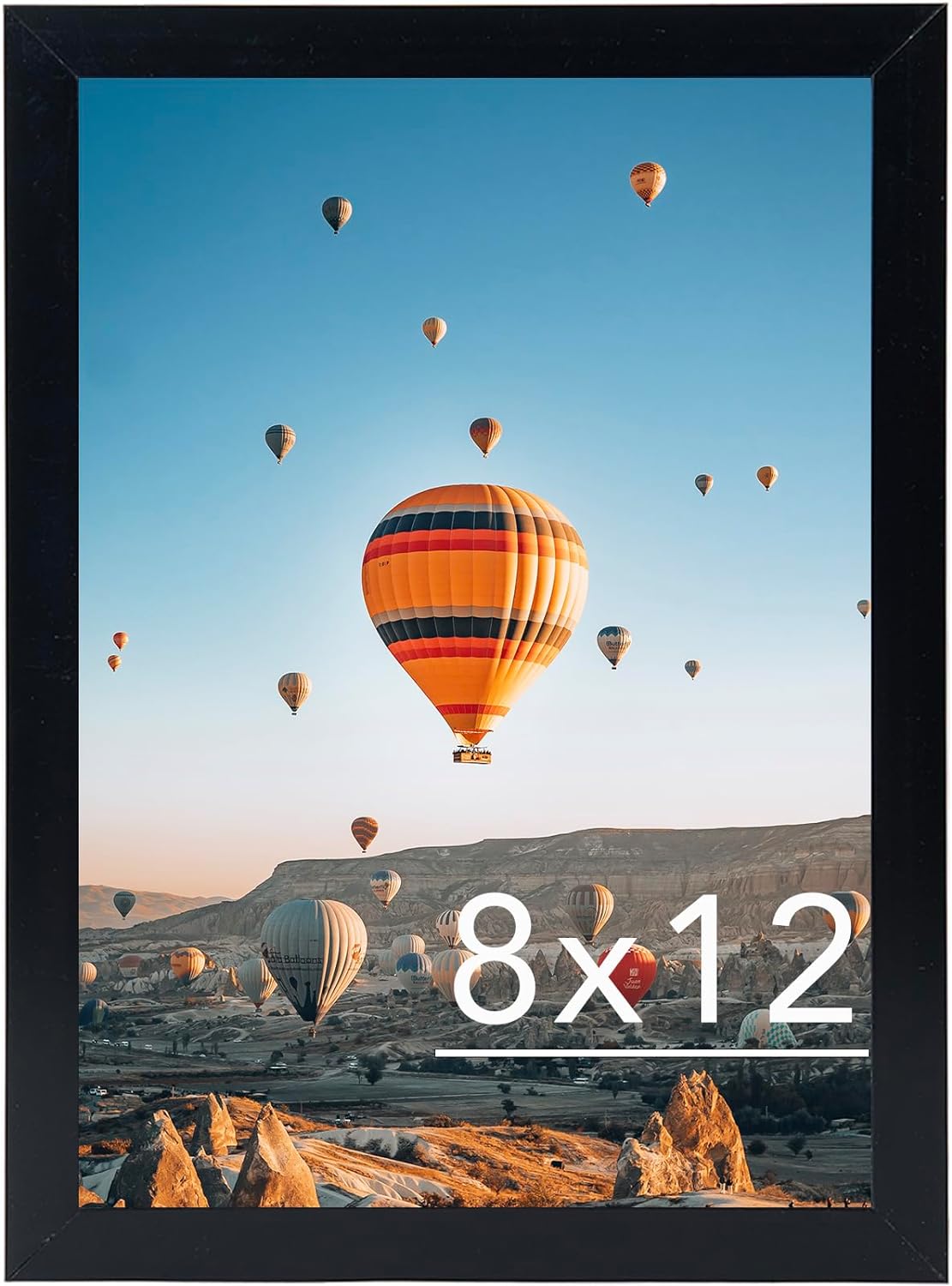 8x12 Picture Frame Black for Wall Hanging or Tabletop, Wall Mounting Horizontally or Vertically, 8 x 12 Wall Gallery Poster Photo Frame with Shatter Resistant Plexiglass, Black