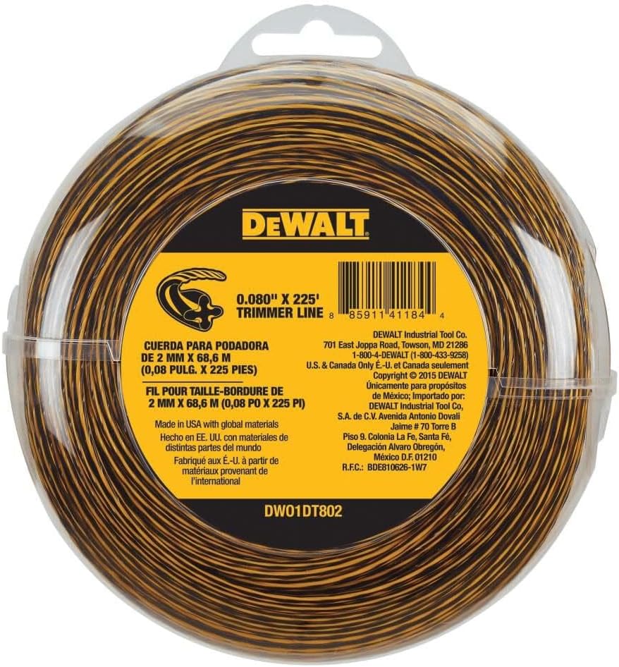 DEWALT Trimmer Line, 225-Foot by 0.080-Inch (DWO1DT802)