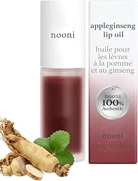NOONI Korean Lip Oil - Appleginseng | Lip Stain, Gift, Long-Lasting, Moisturizing, Plumping, Revitalizing for Dry Lips, Waterproof, No Peel Off, Korean Lip Tint, Vegan, 0.12 Fl Oz