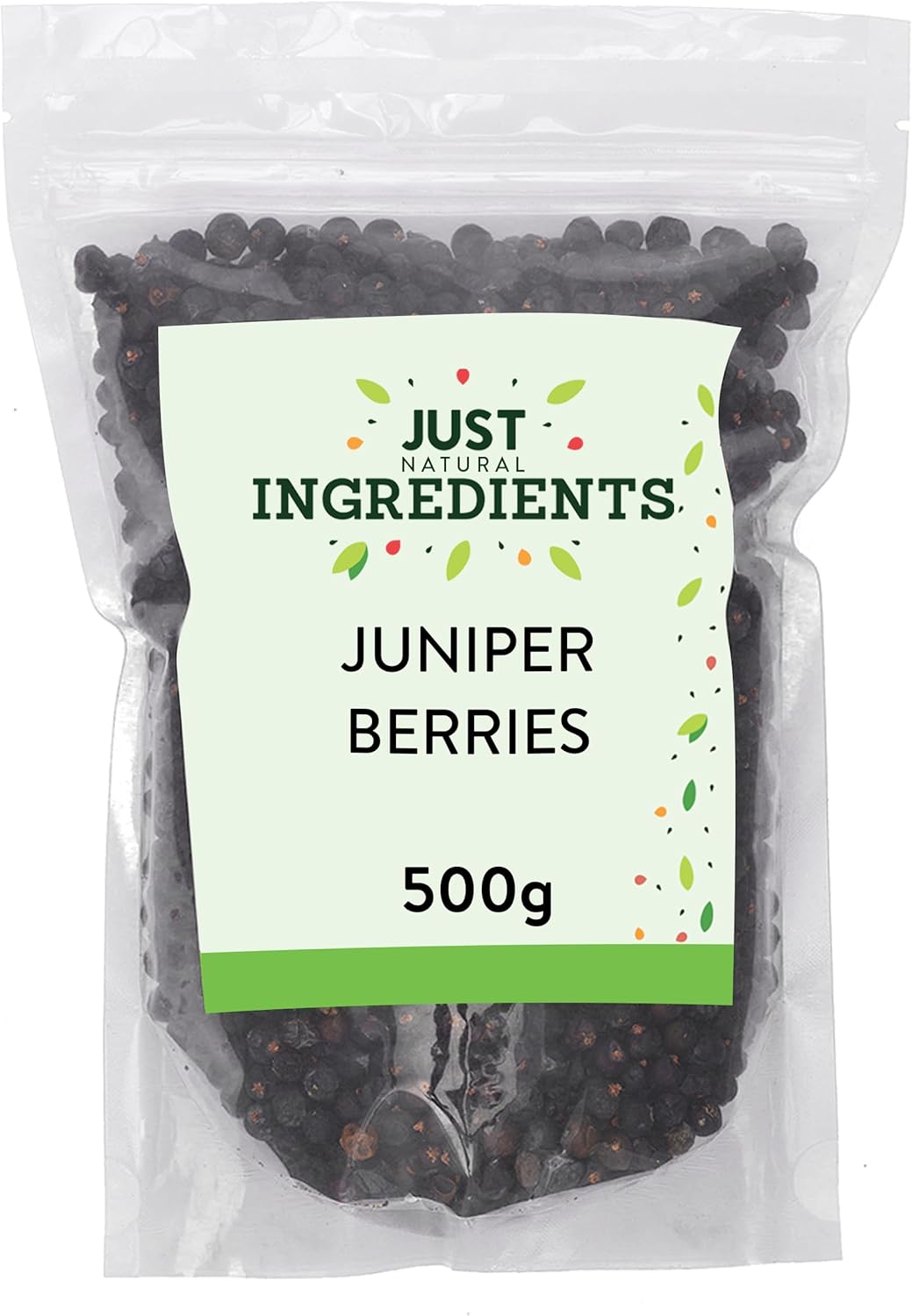 JustIngredients Juniper Berries 500g, Dried Organic Spice - Sweet Fruity Seasoning for Gin, Mixed Spices, Allspice, Fruits, and Flavourful Recipes