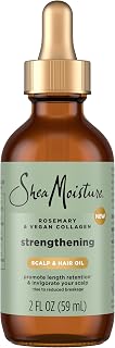 SheaMoisture Strengthening Scalp & Hair Oil Rosemary & Vegan Collagen to Promote Length Retention & Invigorate the Scalp, with ScalpBoost Technology, 2 oz