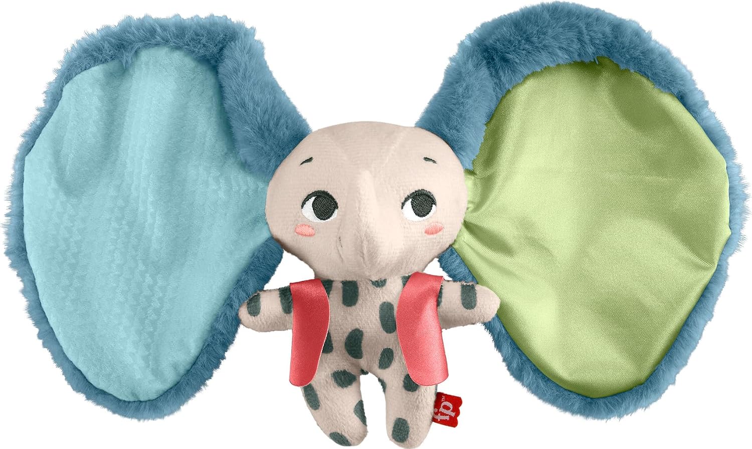 Fisher-Price Baby Sensory Toy Planet Friends All Ears Lovey, Plush Elephant for Newborns Ages 3+ Months, Made of 90% Recycled Plastic and FSC Certified Packaging, HKD63