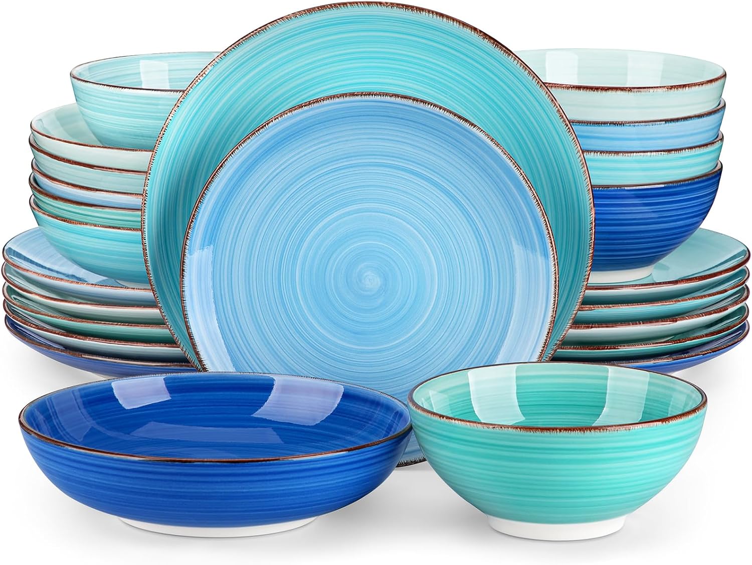 vancasso Bonita 24-pc Dinner Sets for 6 People, Plates and Bowls Set