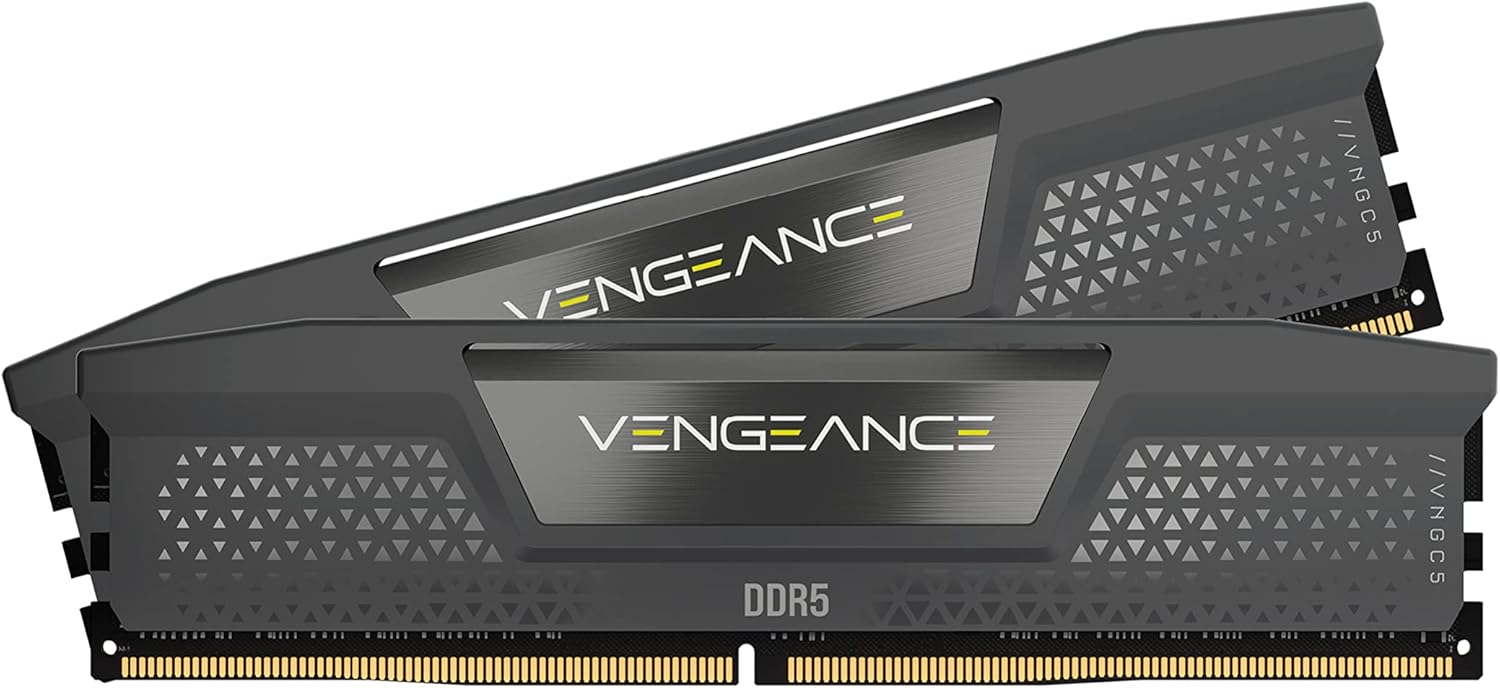 CORSAIR VENGEANCE DDR5 32GB (2x16GB) DDR5 Up to 6000MHz CL36 AMD EXPO Intel XMP iCUE Compatible Computer Memory – Grey (CMK32GX5M2E6000Z36)