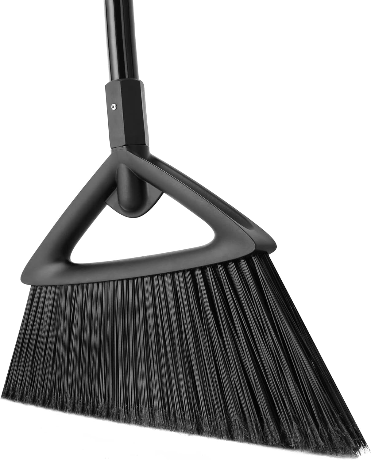 Eyliden Heavy Duty Broom, Commercial Angle Broom with Long Handle, Rough Surface Outdoor Broom for Garages Courtyard Sidewalks Decks, Perfect for Indoor Kitchen Office Lobby Sweeping (Black Broom)