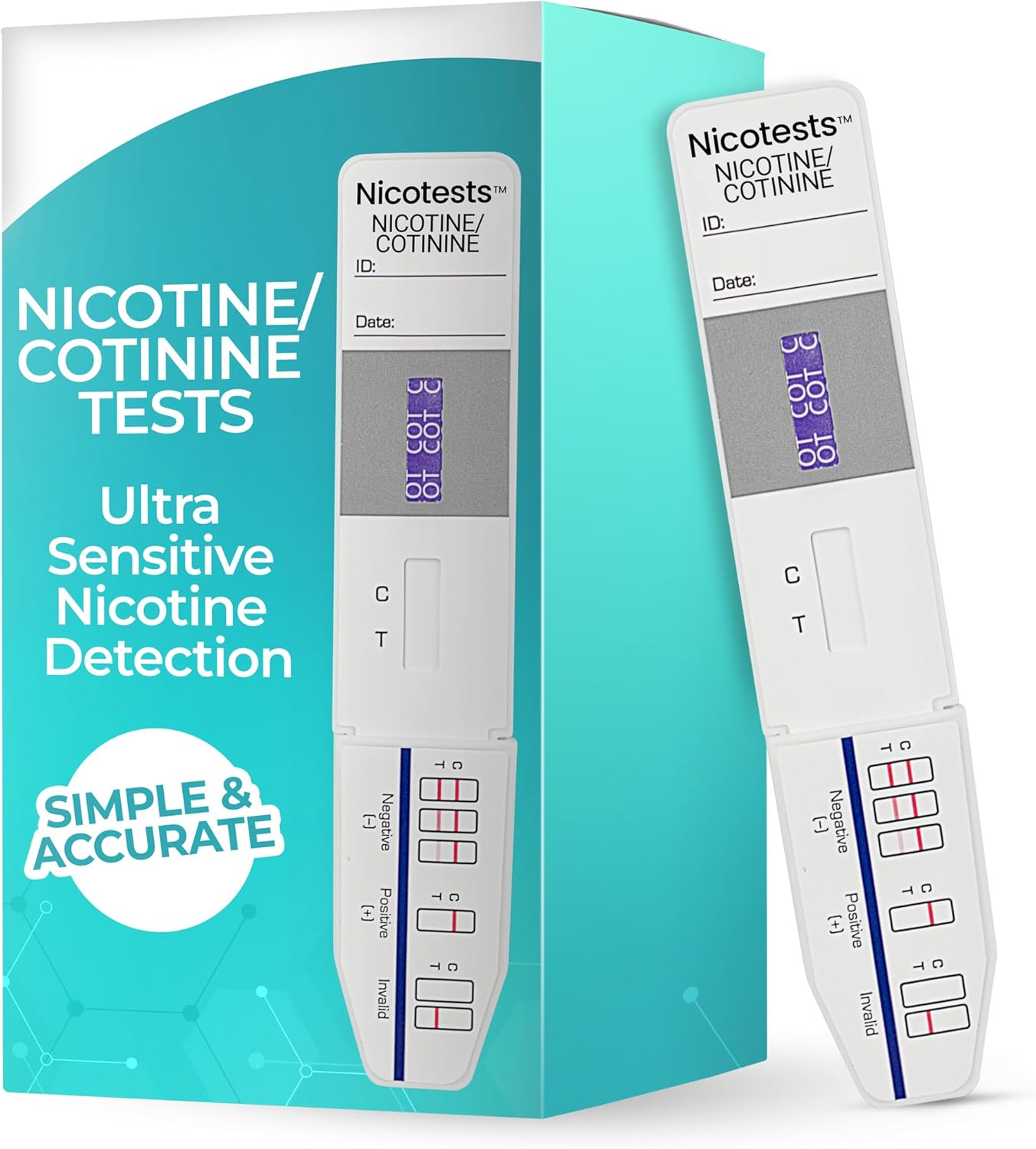 Most Sensitive Available - 10 ng - Nicotine Urine Test: 5 Test Package from NicoTests®
