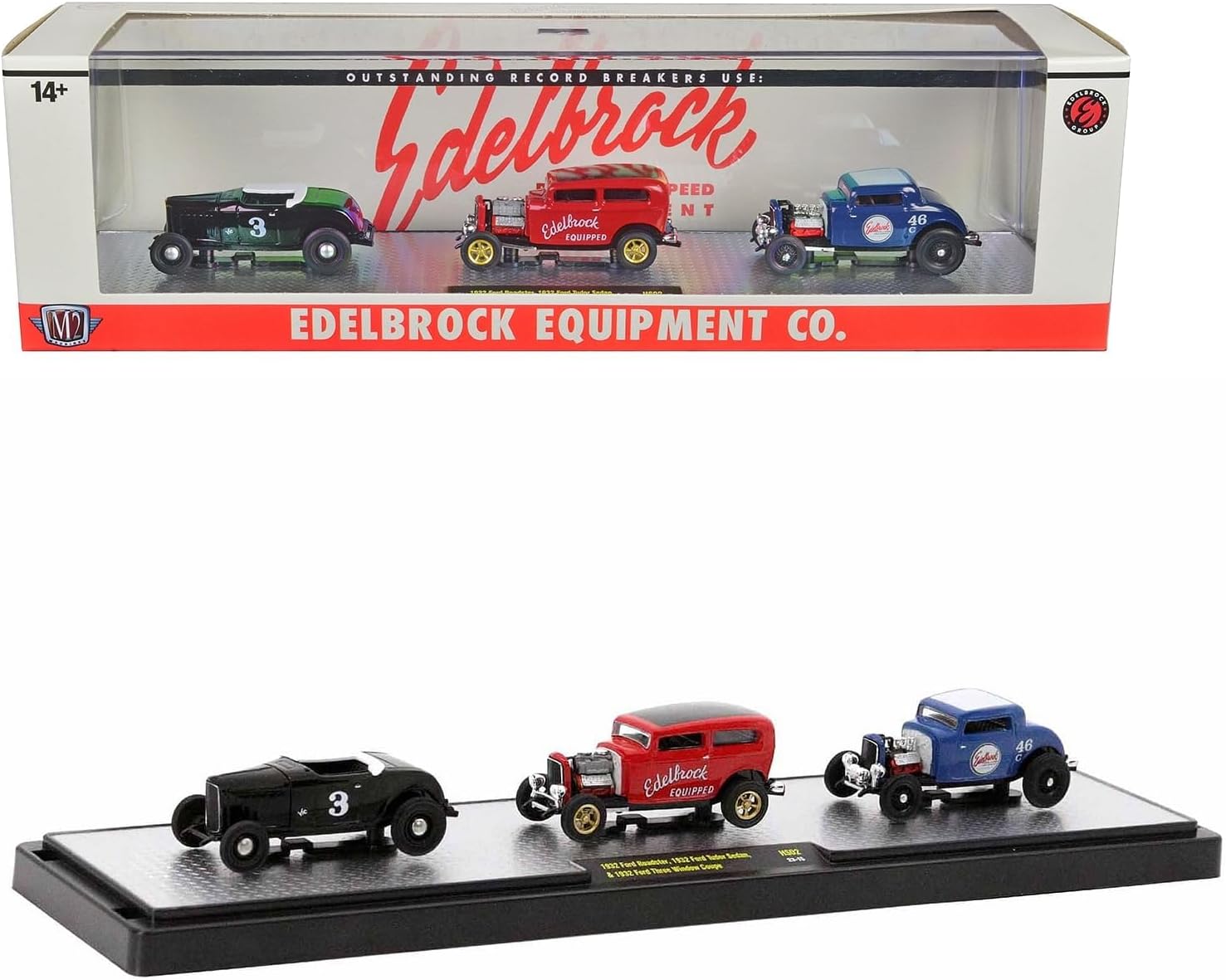 M2 Edelbrock Equipment Co. Set of 3 Pieces Limited Edition to 2750 Pieces Worldwide 1/64 Diecast Models Machines