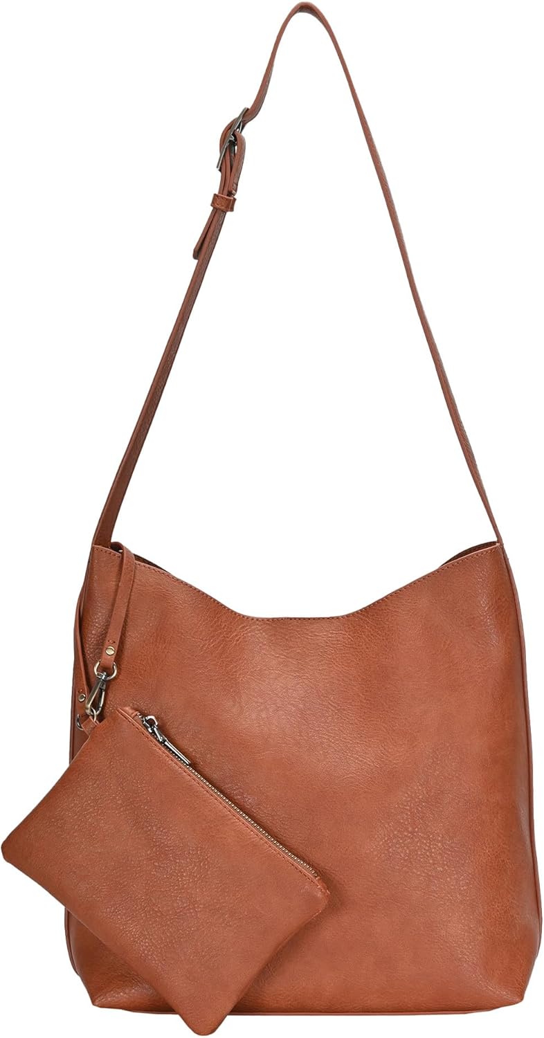 Antik Kraft Ophelia Hobo - Vegan Leather Hobo Shoulder Bag - Adjustable Strap Detachable Wristlet - 13" L x 5" W x 12.5" H