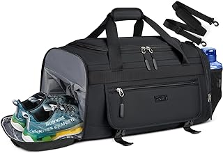 IGOLUMON Gym Bag for Men 40L Sports Duffel Bags Gym Duffle Bag Women with Shoe Compartment & Wet Pocket Water Resistant Travel Duffel Bag Lightweight Weekender Overnight Bag Black