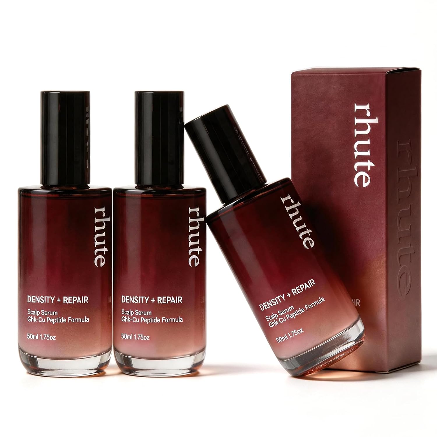 Rhute Hair Serum, Rhute Scalp Serum Daily Strengthening Treatment for Weak or Damaged Haireptide-Powered Formula for Thicker (3pc）