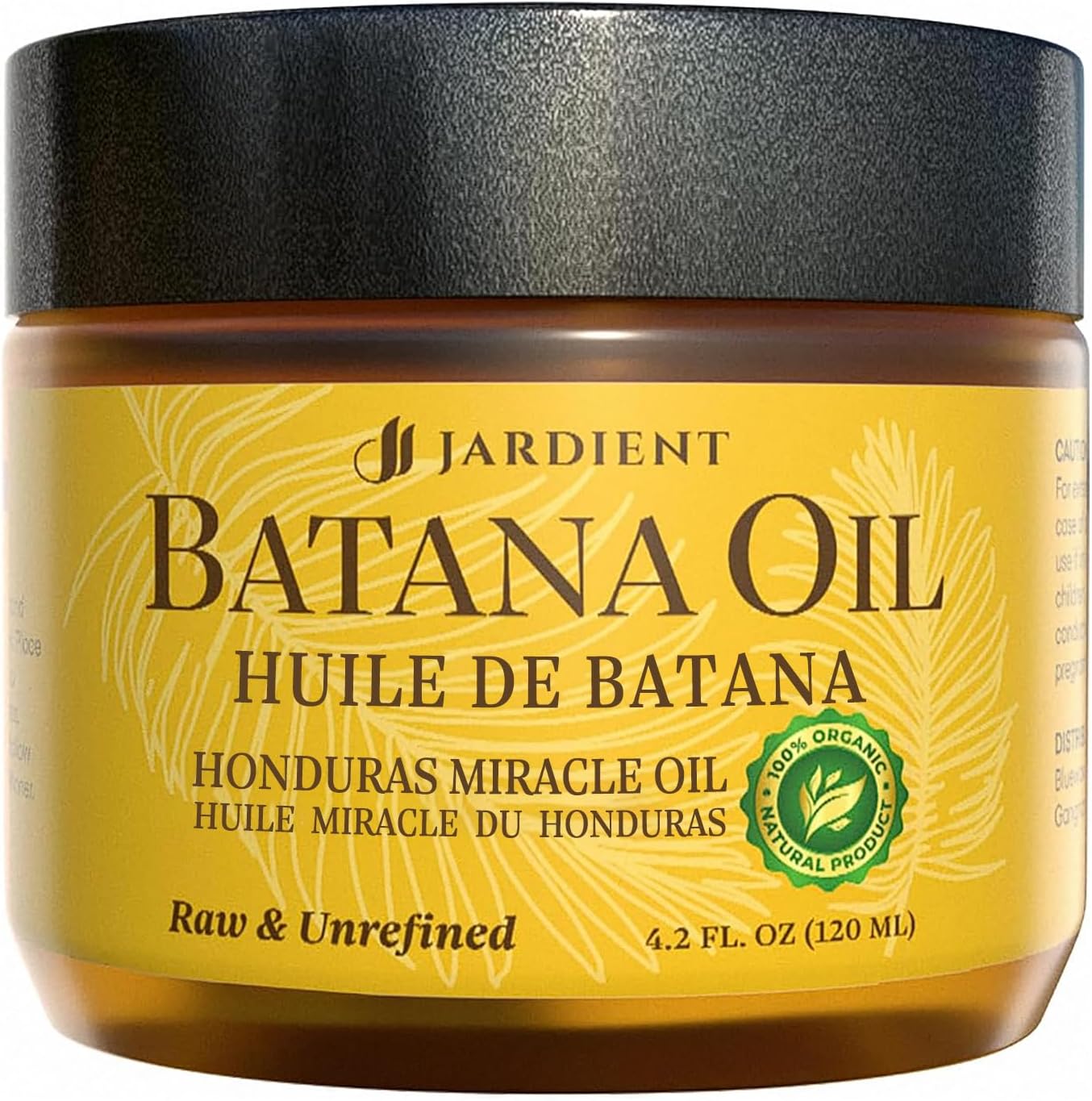Raw Batana Oil for Hair Growth: Dr Sebi Organic Batana Oil from Honduras - 100% Pure & Natural - Promotes Thicker & Stronger Hair for Men & Women (4.2 OZ)