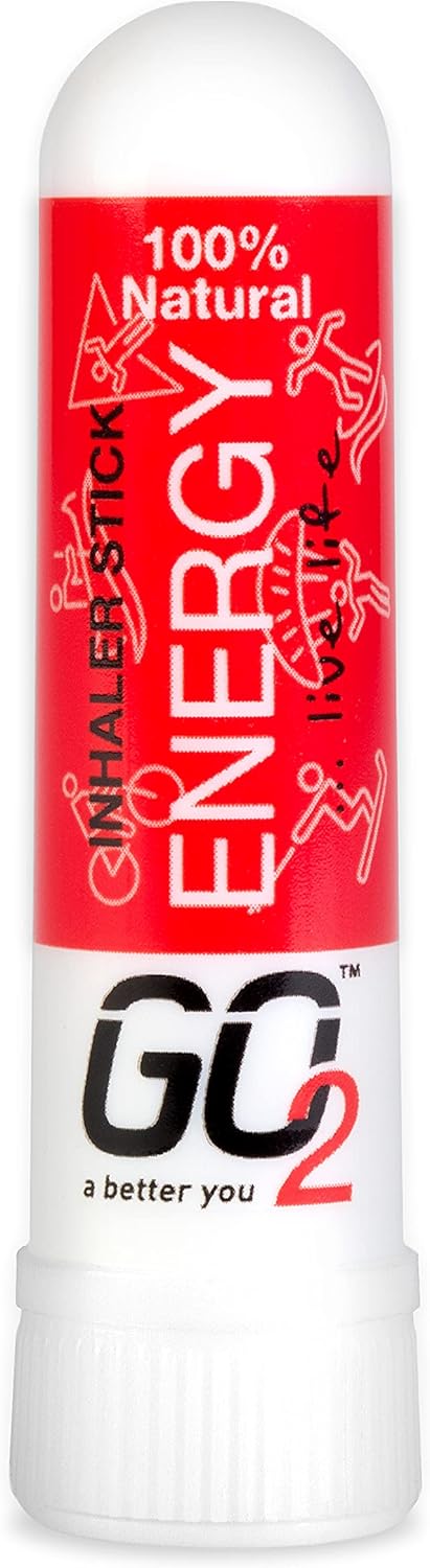 GO2 Inhaler Energy Stick — Essential Oils for Convenient On-The-Go Use — 100% Natural, Synthetic-Free and Cruelty-Free (1ml Tube)