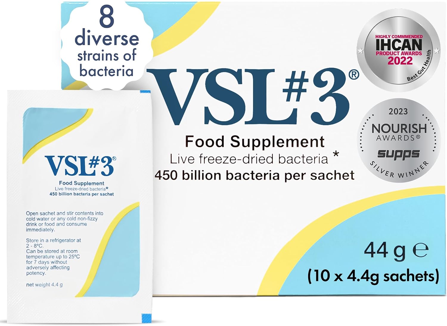 VSL#3 Live Bacteria Supplement - Daily Gut Health Formula, 10 Sachets