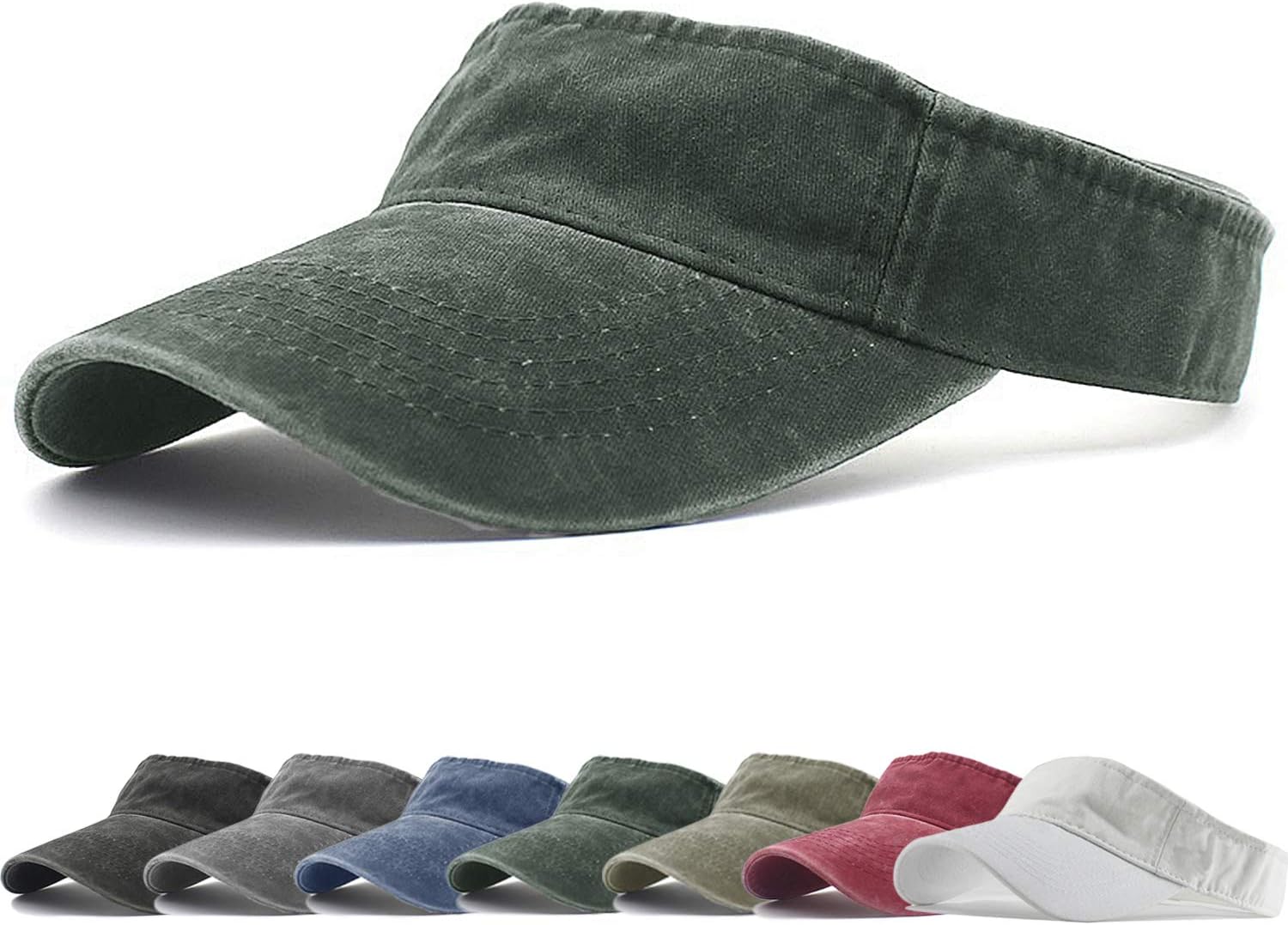 HH HOFNEN Sports Sun Visor Hats Cotton Twill Ball Adjustable Sun Caps for Men Women